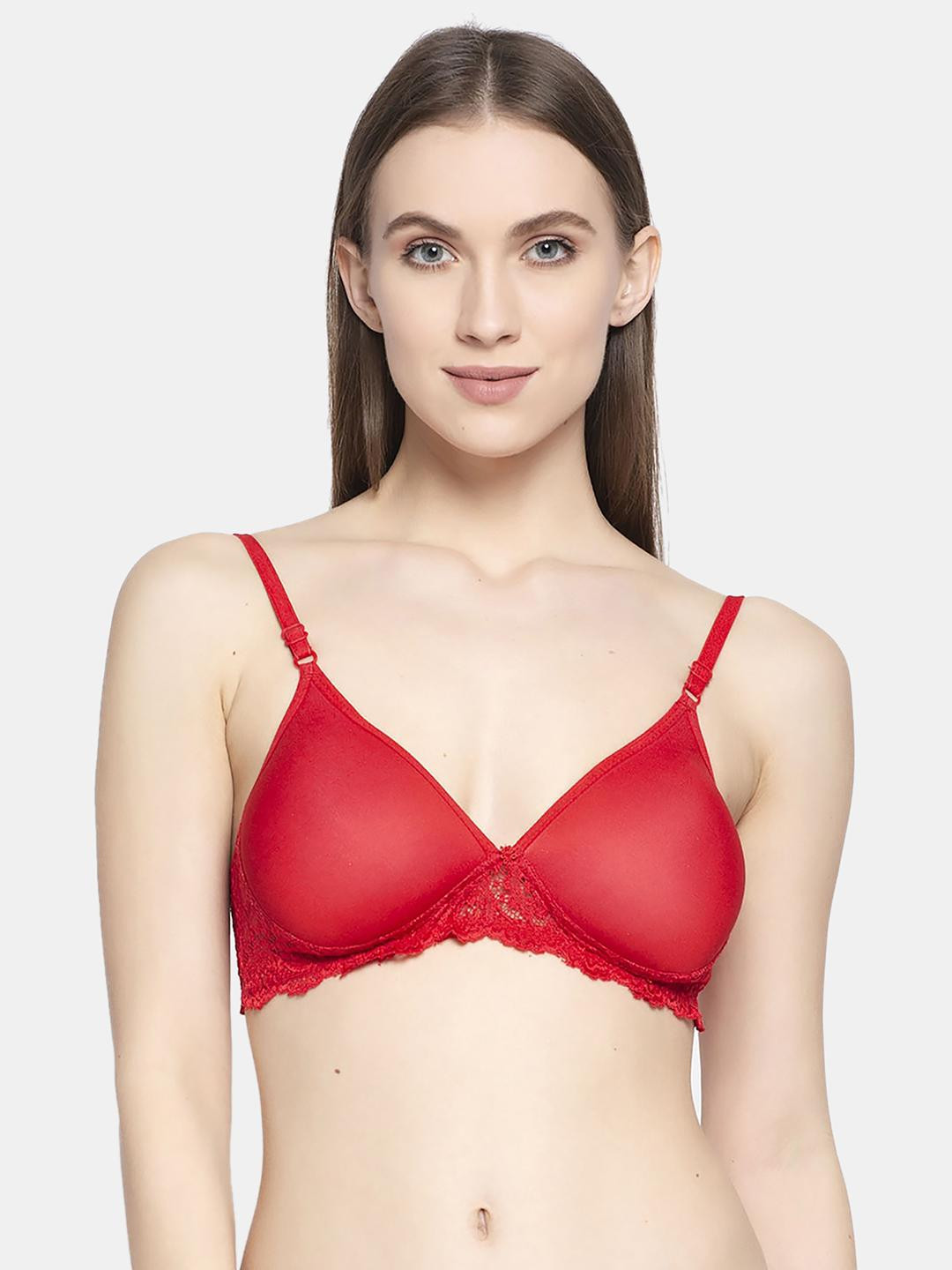 Women Cotton Red,Brown Padded Non-Wired Lingerie Bra Sport wear Gym Crop Tank Top