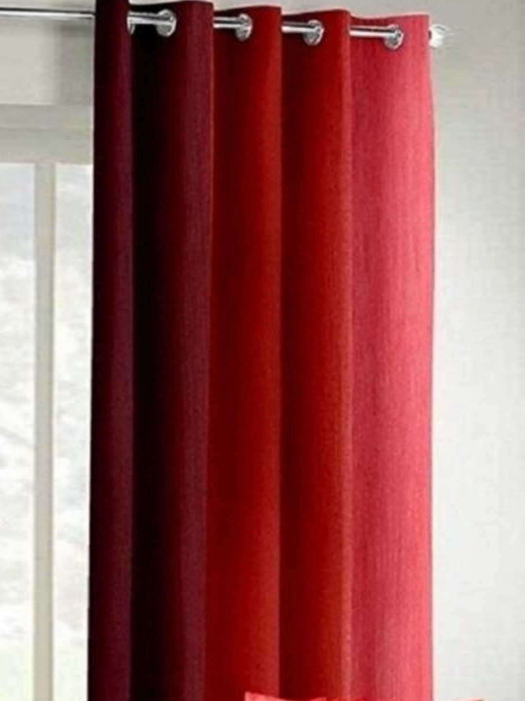 BELLA TRUE Red Ripple Fold Window Curtain