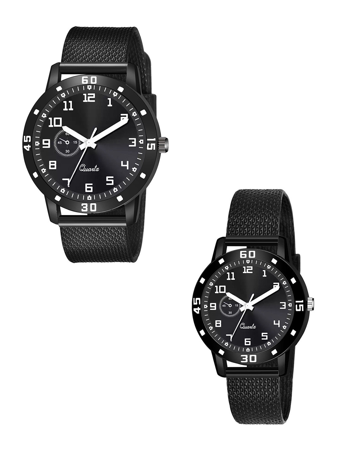 Gopal Shopcart Unisex Pack Of 2 Analogue Watches C_1001 BLK D Aeviyo Couple S_F