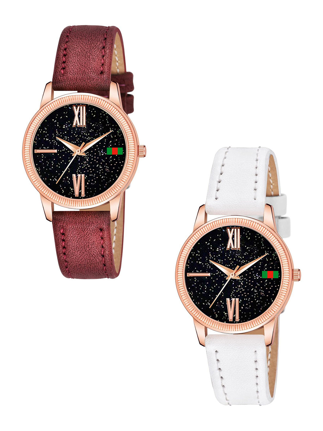 Gopal Shopcart Unisex Pack Of 2 Analogue Watch C25RG Roman MRO WH L