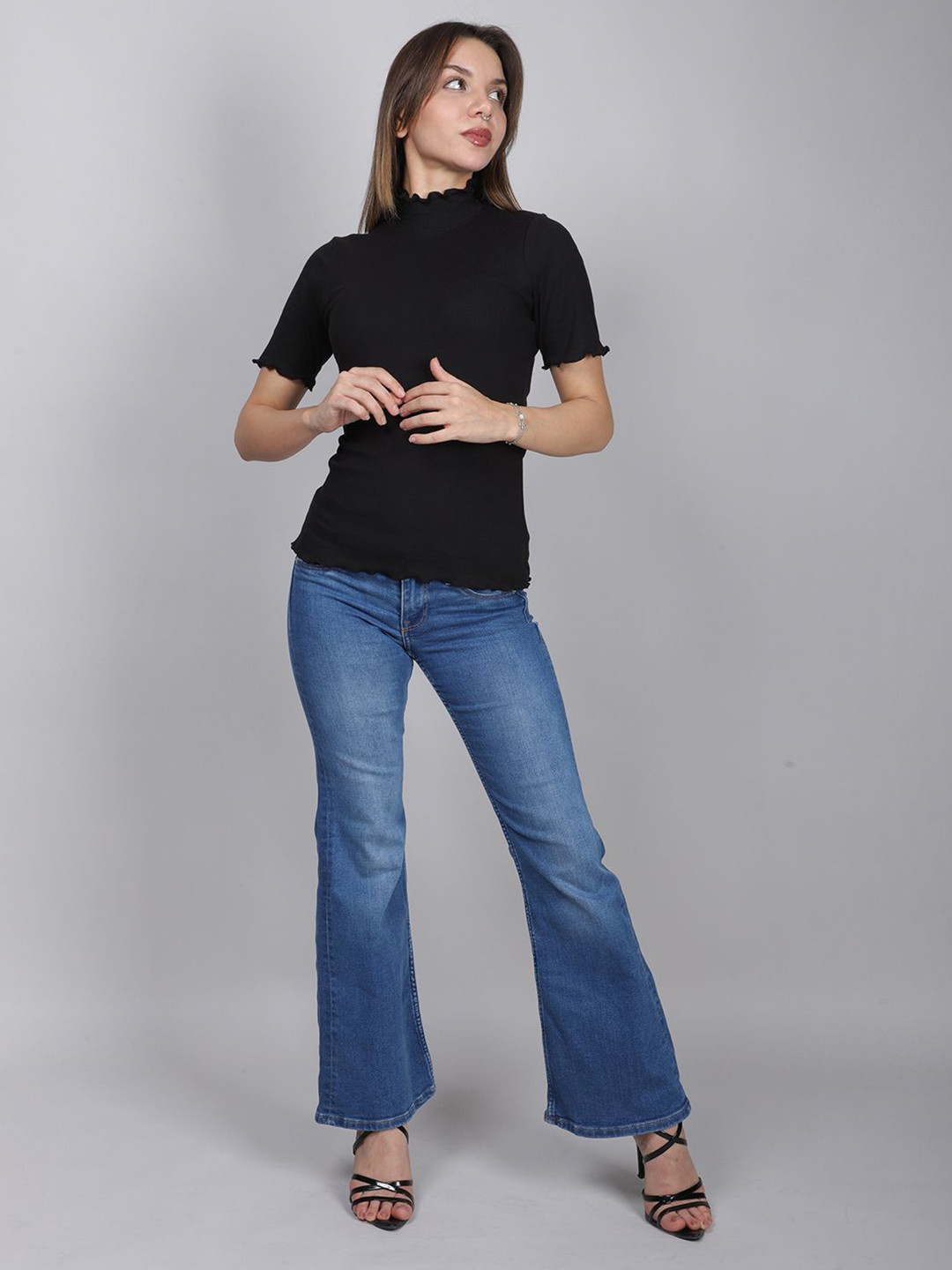 SWISHIN Women Frills Fitted Top