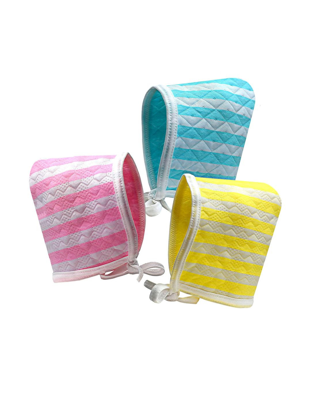 KIDSKA Kids Pack of 3 Striped Caps