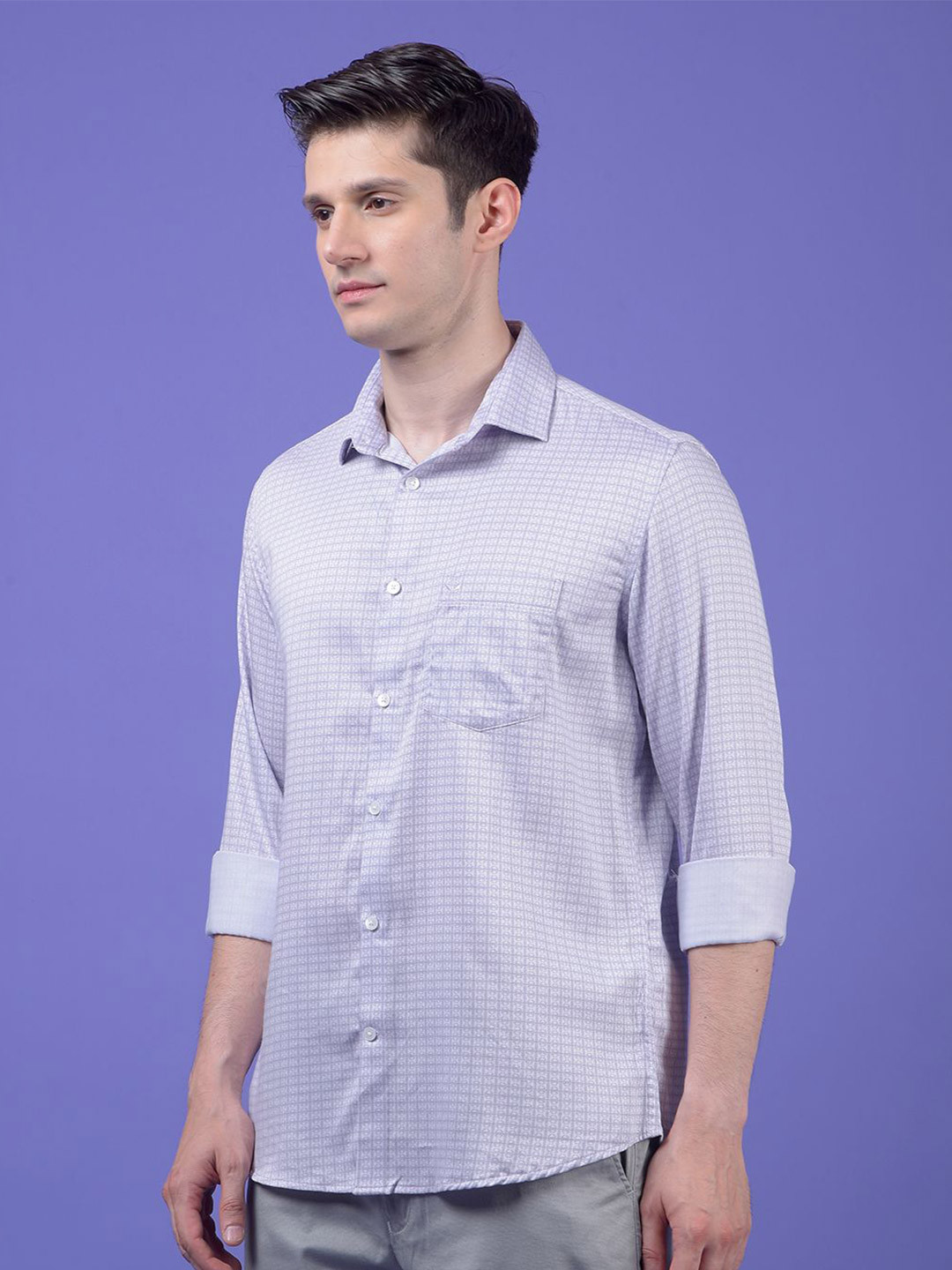 Crimsoune Club Floral Micro Classic Slim Fit Casual Shirt