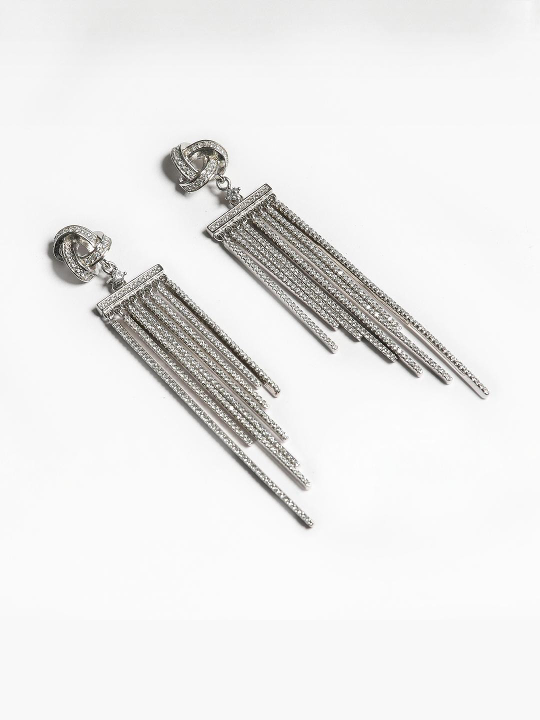 Victoria Chandeliar 925 Silver Long Earrings