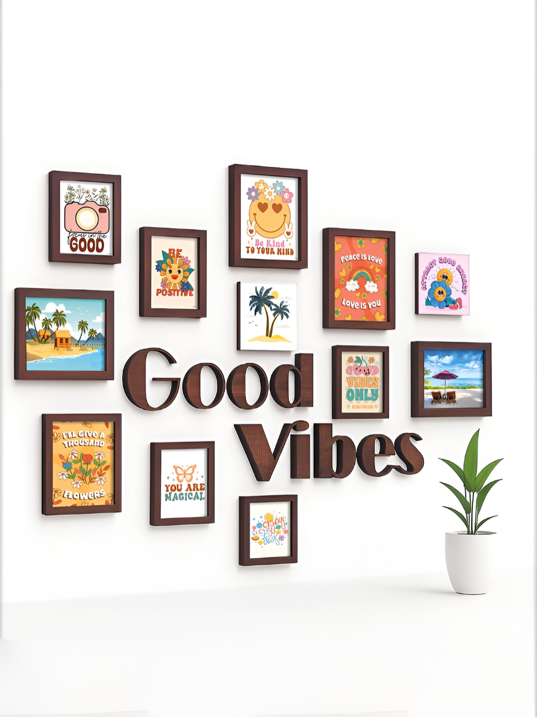 RANDOM Set Of 10 Good Vibes Wall Frame Set