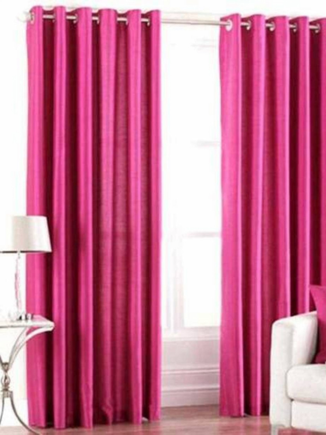 BELLA TRUE Pink 4 Pieces Ripple Fold Black Out Long Door Curtains