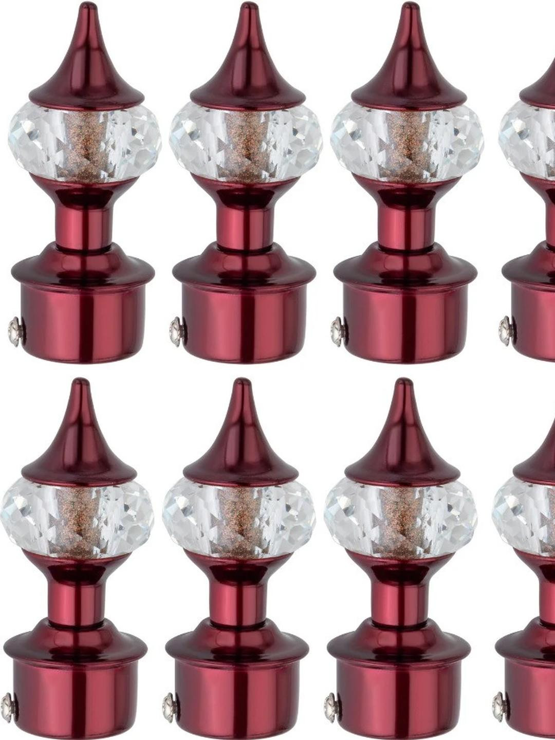 Ghazian Maroon Curtain Knobs, Rod Rail Bracket Metal (Pack of 10)