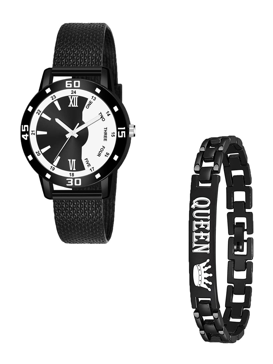Gopal Shopcart Unisex Textured Bracelet Style Straps Analogue Watch C1002 BLK Aeivyo S W Q