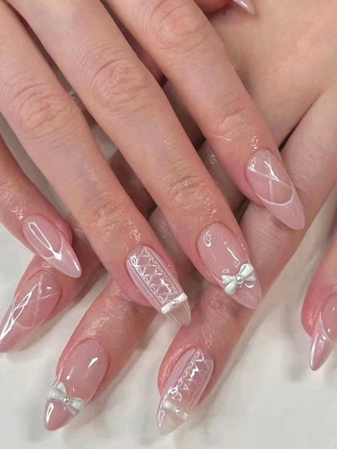 GLOW CUPID 25 Pieces Ballerinas Dream Pieces Reusable Nails