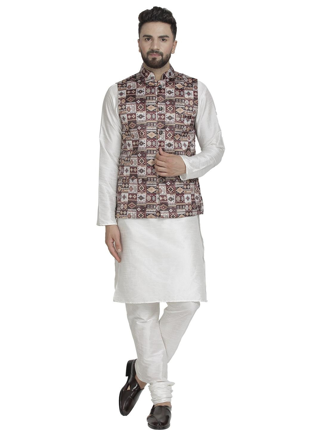 B BEN Men White Kurta Sets