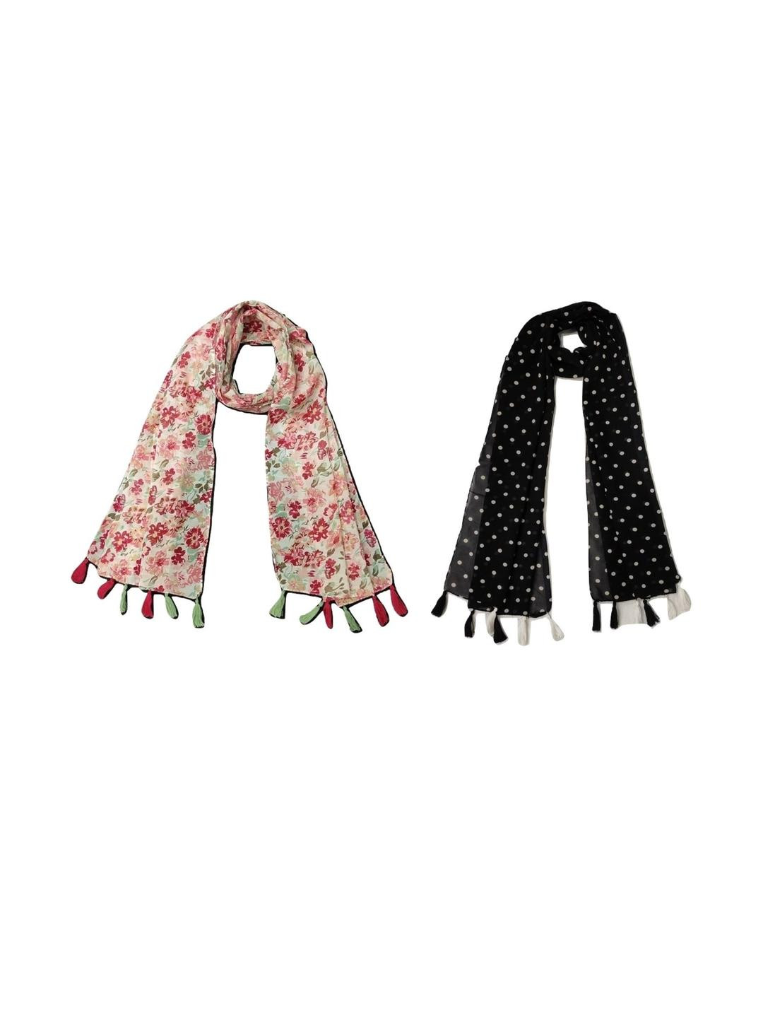 StoleVilla Women's Printed Designer Chiffon Stoles and Scarf (Multicolor) - Pack of 6