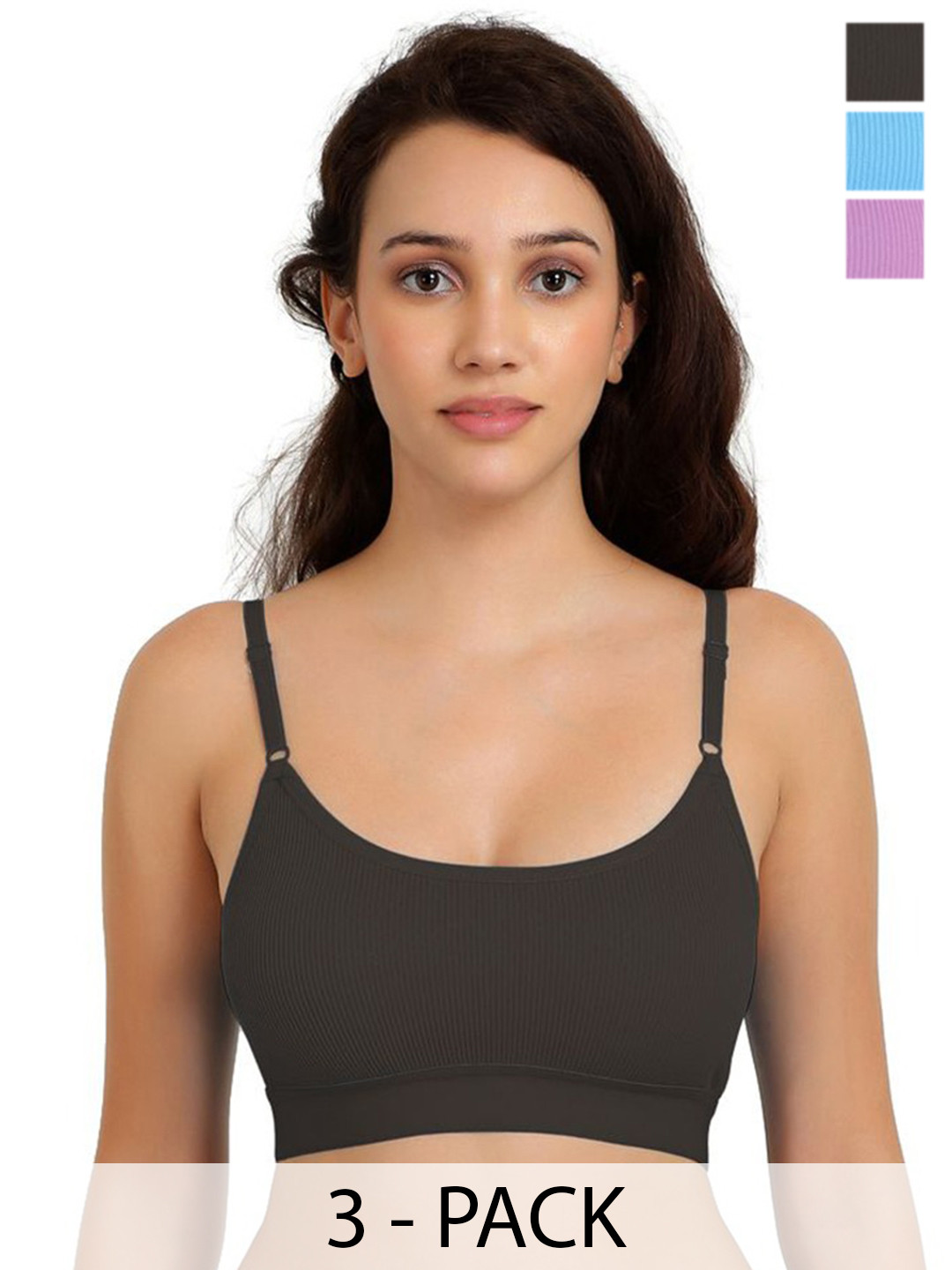 Samvar Pack Of 3 Cotton Mid-Rise Lingerie Sets Goma Set_Bl,Pu,Light_B