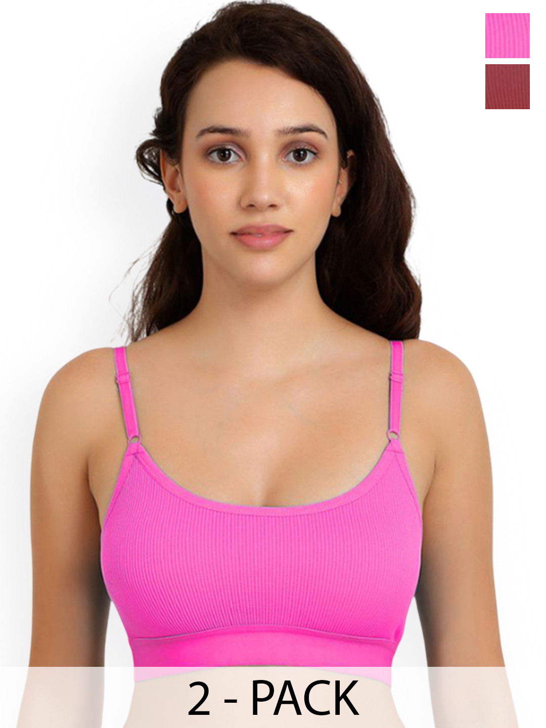 Samvar Pack Of 2 Cotton Non Padded Lingerie Set Goma Set_M,P