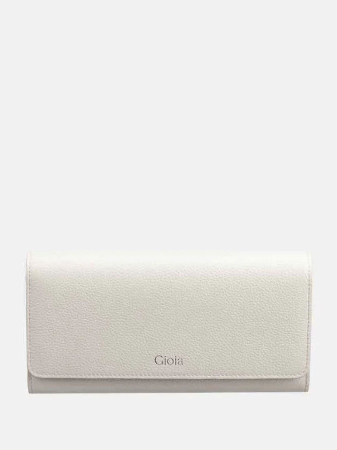 GIOIA Women Off White Leather Ava Flapover Clutch with RFID