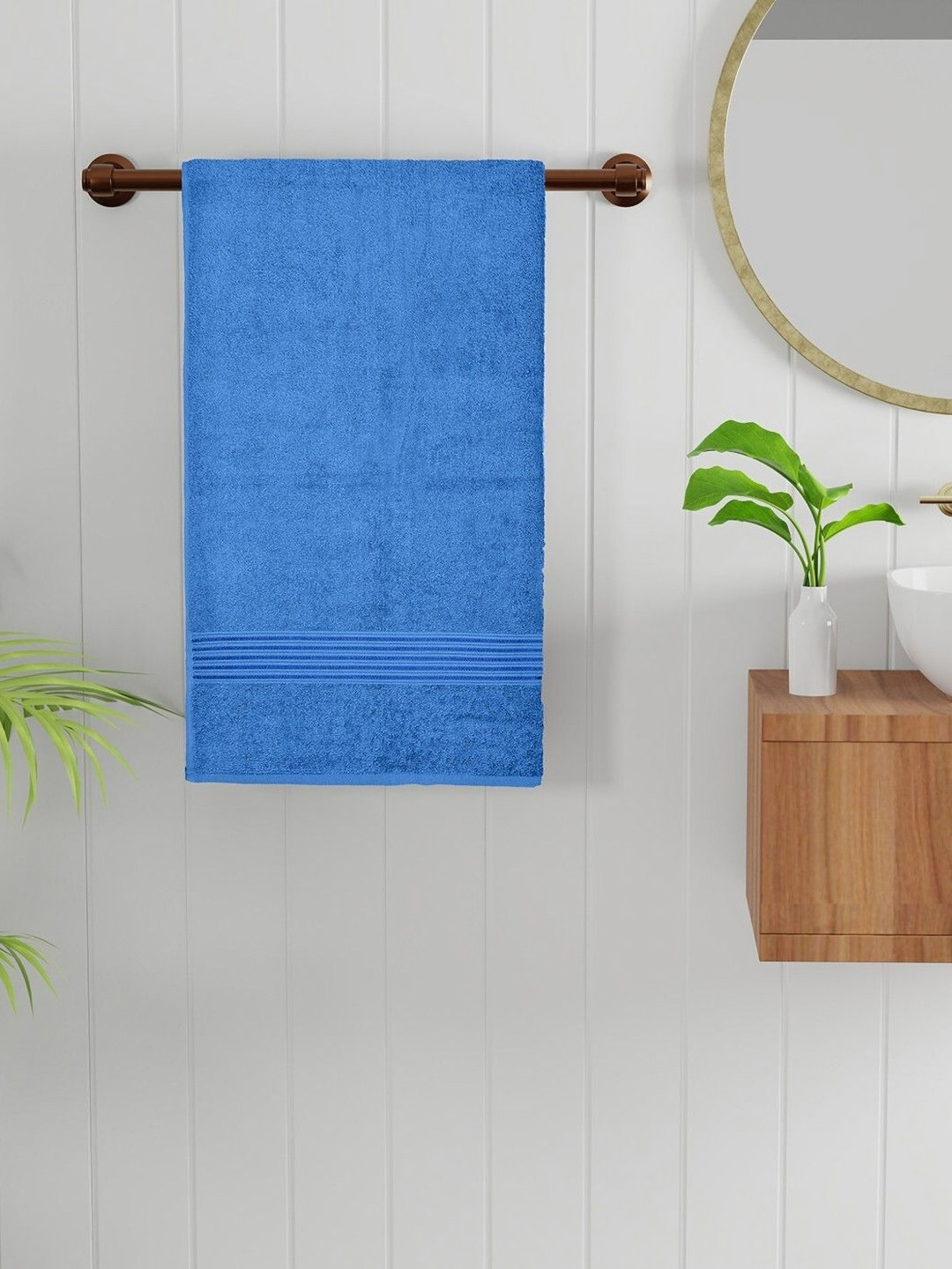 Bichauna Blue Cotton 400 GSM Bath Towel