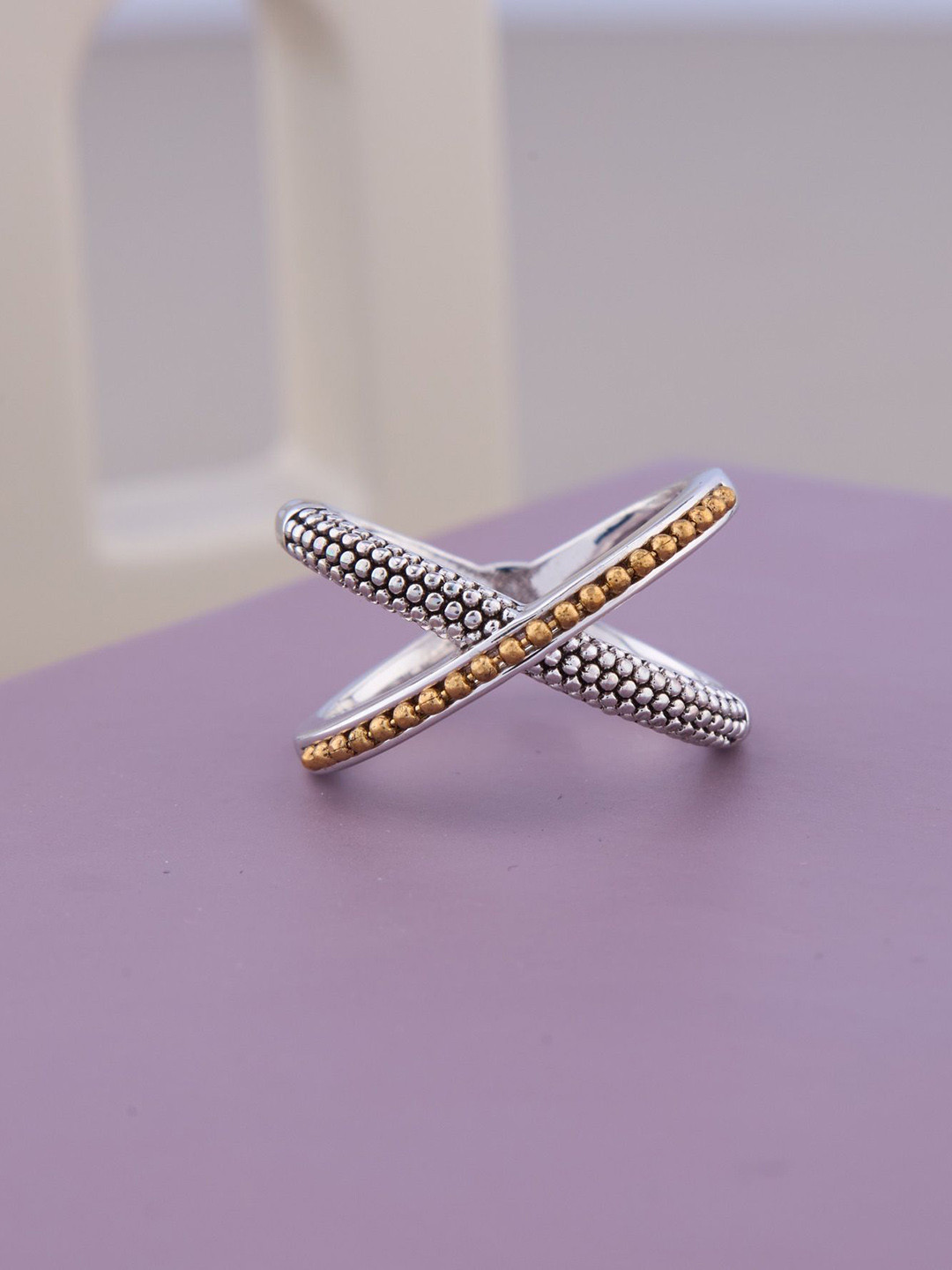 GC PREMIUM JEWELLERY Textured Crossover Ring