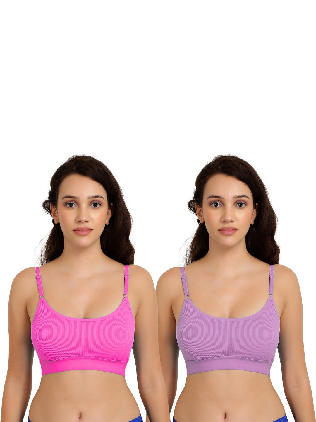 Women Cotton Pink,Purple Non Padded Non-Wired Lingerie Bra Sport wear Gym Crop Tank Top