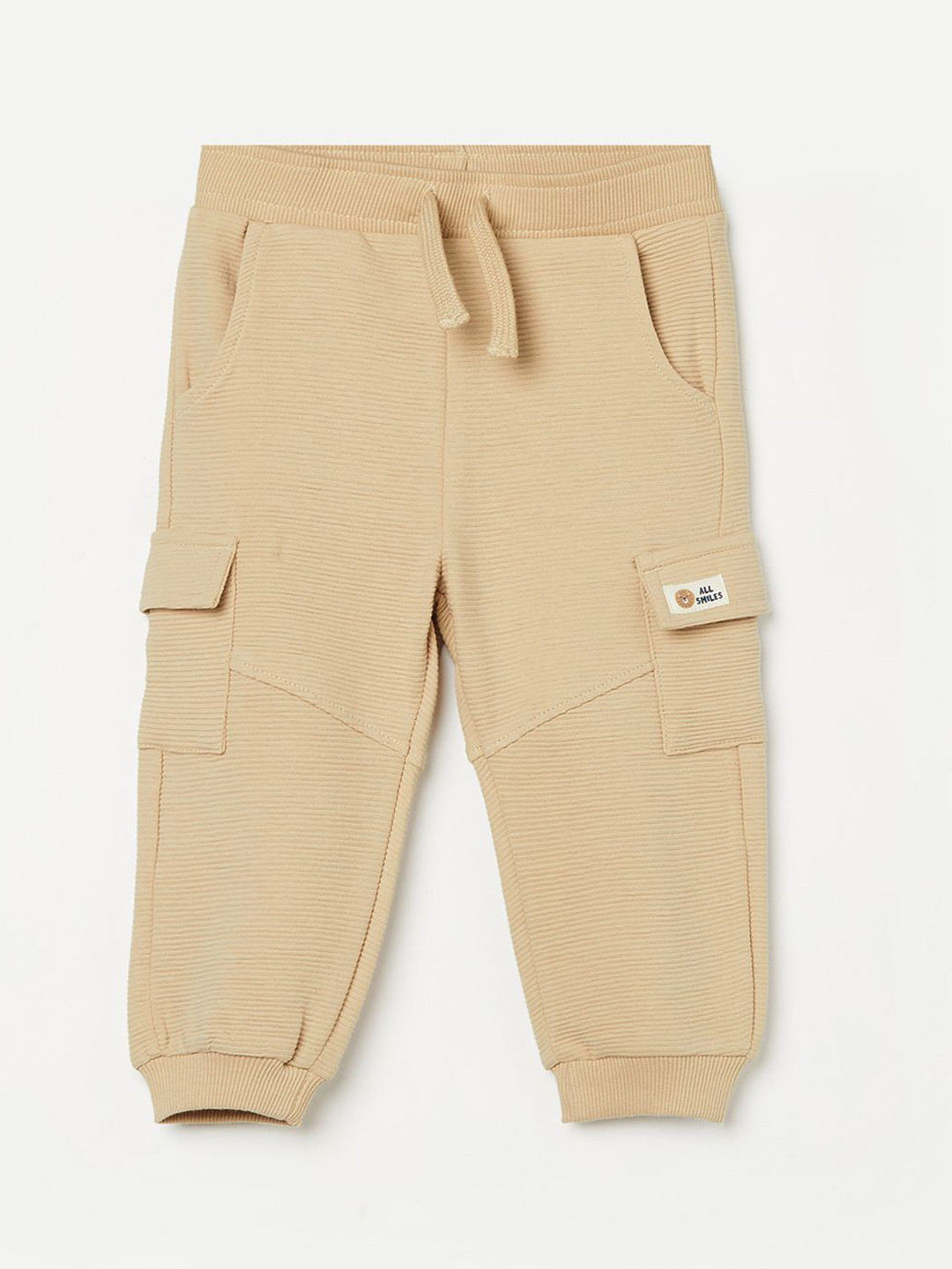 Juniors by Lifestyle Infant Boys Striped Pure Cotton Mid-Rise Cargo Joggers