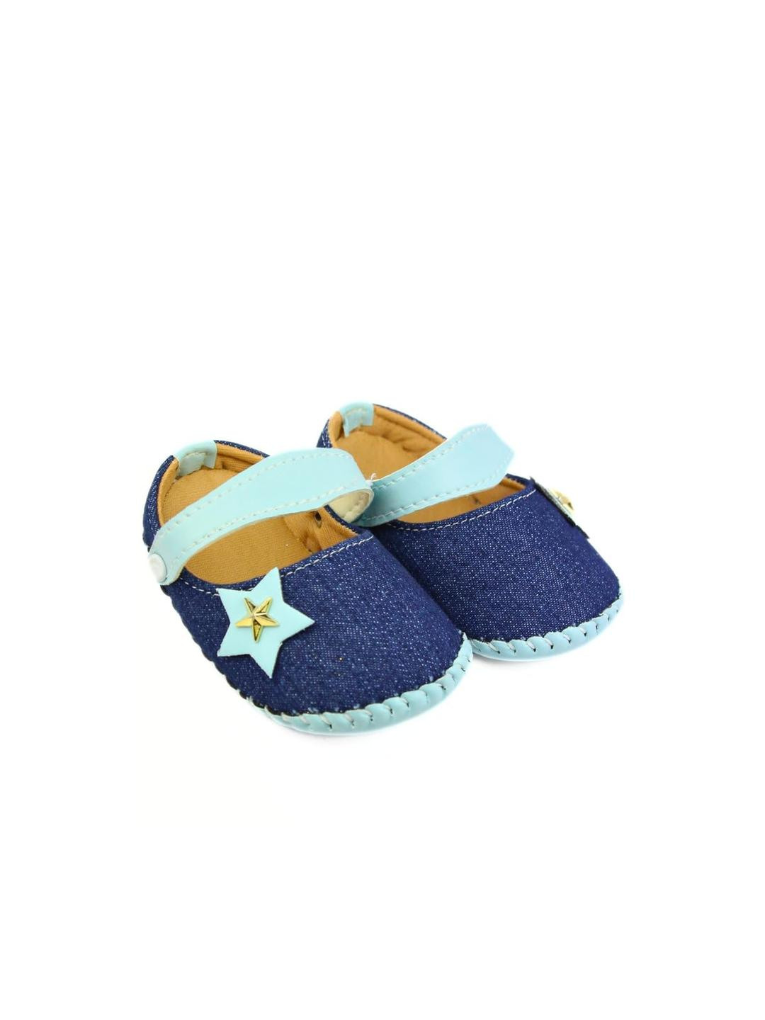 Neska Moda 6 To 12 Months Baby Girls Synthetic Leather Sling Back Sandal/ Booties (Toe to Heel Length - 12 cm, Navy Blue, Sky Blue)