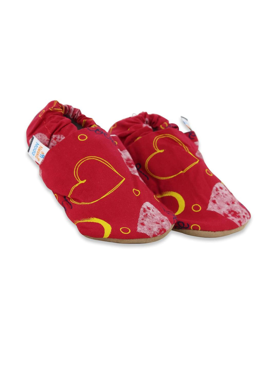 Neska Moda 6 To 12 Months Baby Boys & Girls Cotton Anti Slip Summer wear Indoor Slippers Booties (Toe to Heel Length - 12 cm, Red)