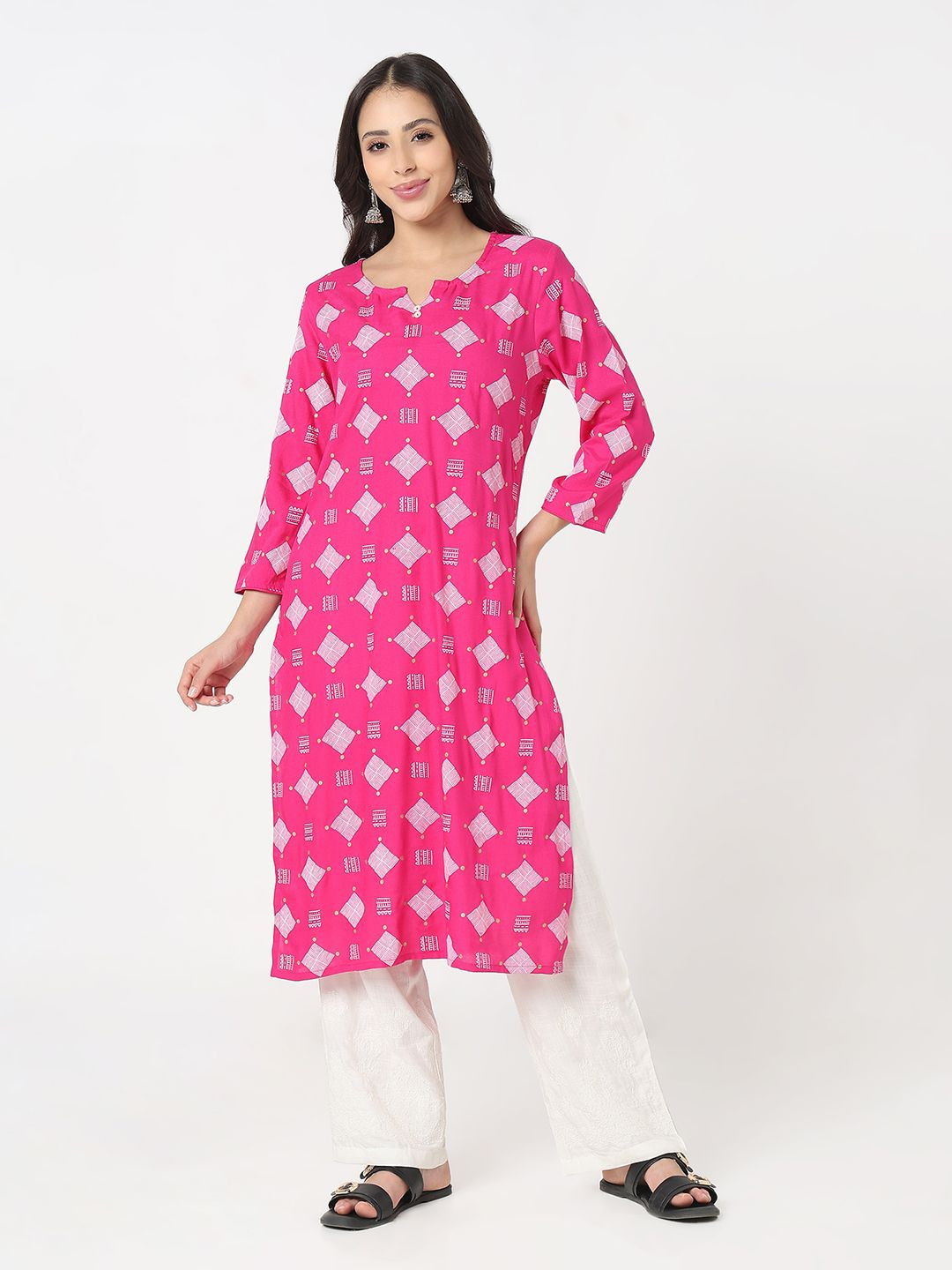 R&B Women Ethnic Motifs Printed Festive A-Line Kurta