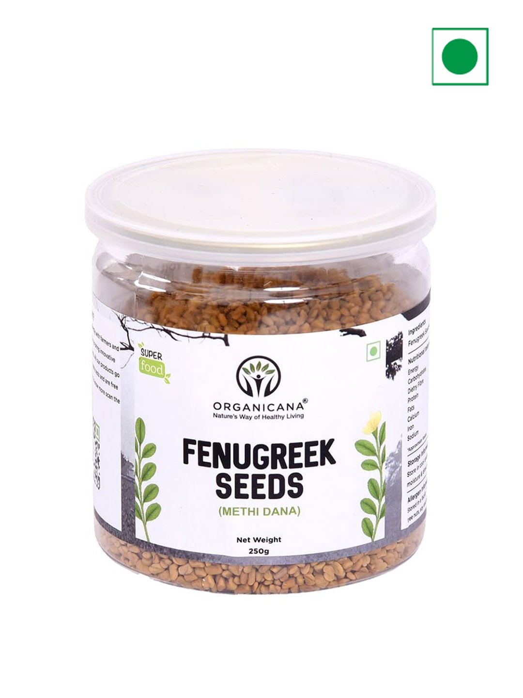 Organicana Whole Fenugreek-Methi Seeds - 250g