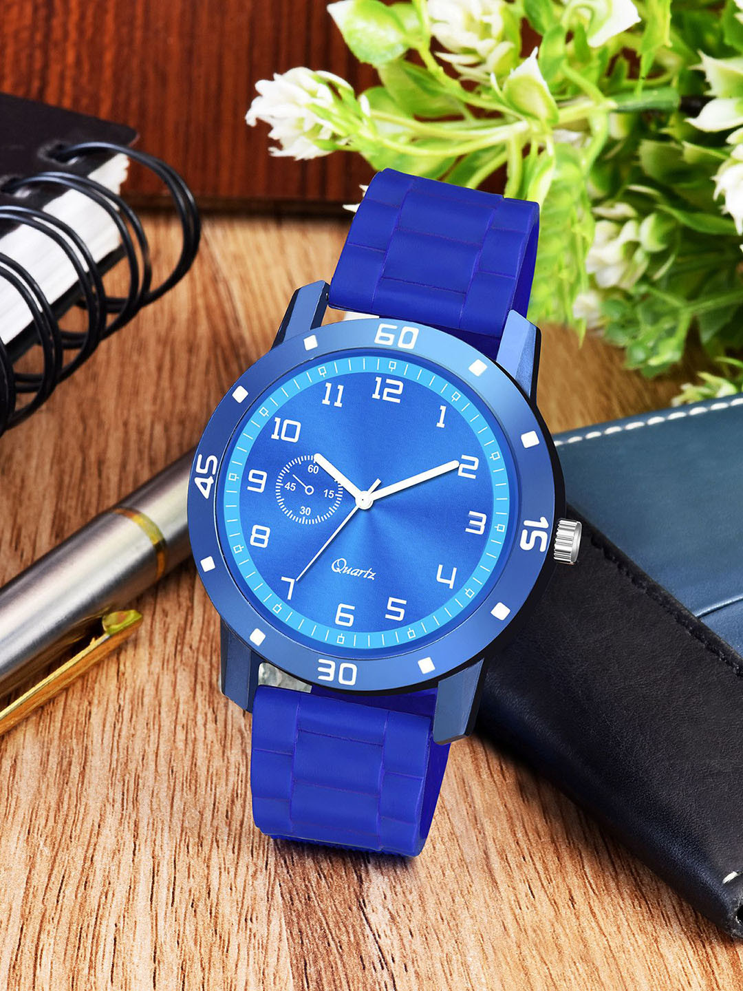 Gopal Shopcart Aeviyo Unisex Round Dial & Textured Straps Analogue Watch 1001BLU D CD Belt