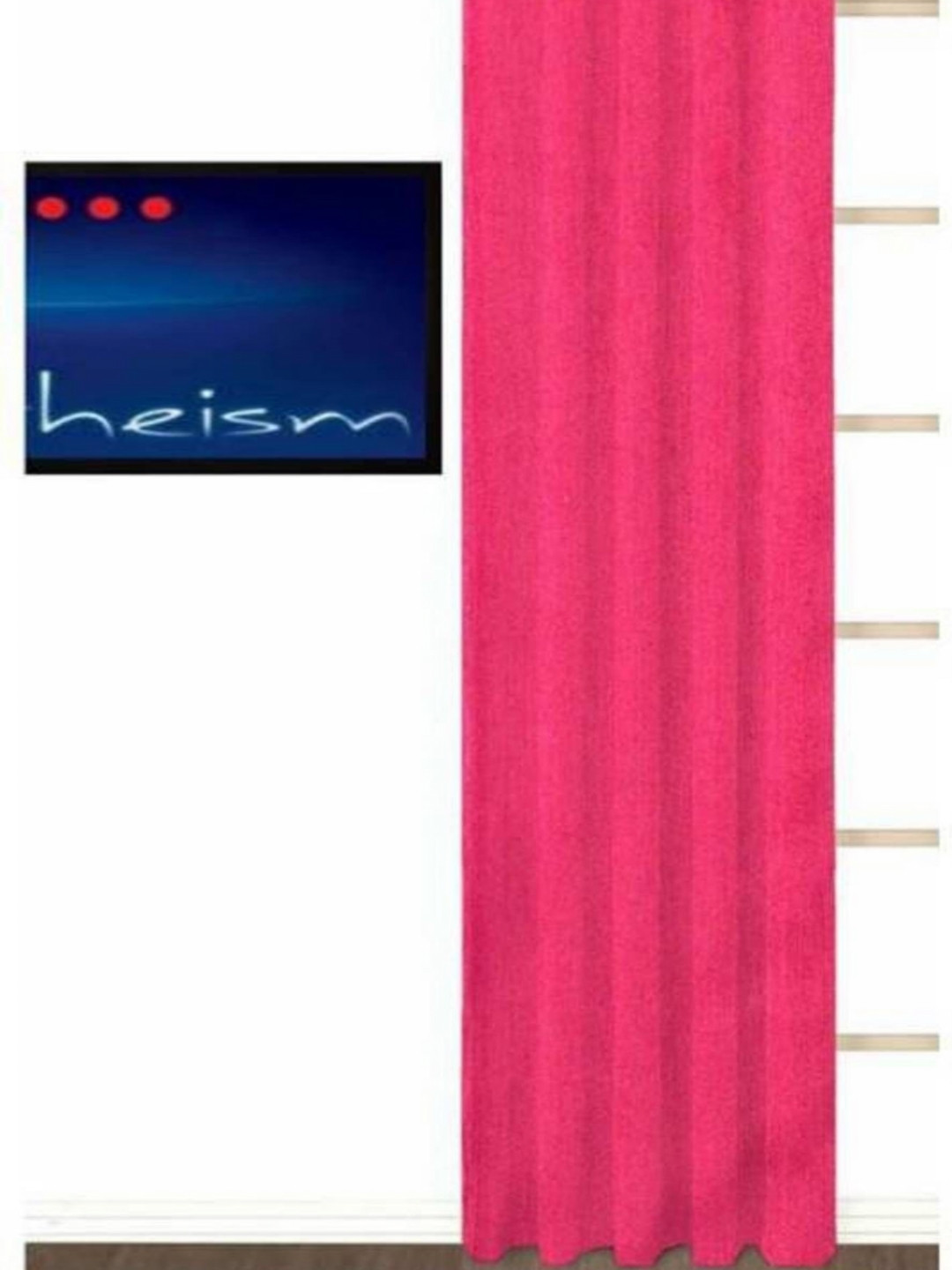 BELLA TRUE Pink Ripple Fold Long Door Curtain