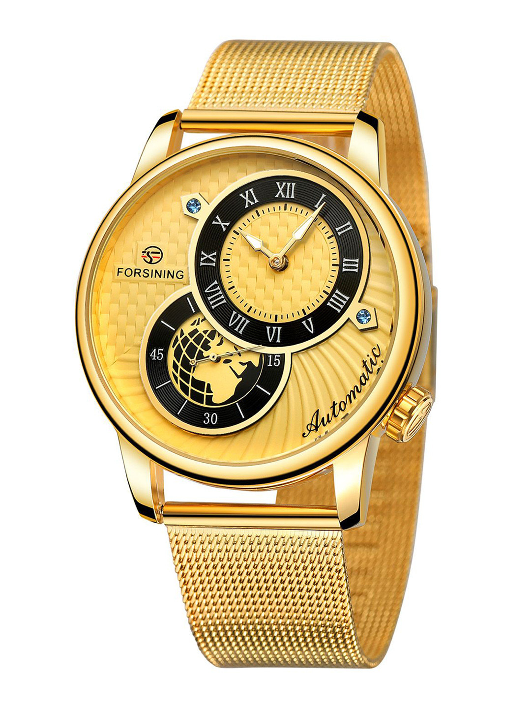 FORSINING Men Automatic Mechanical Watch - Fashion Casual Skeleton Dial, Hollow Design