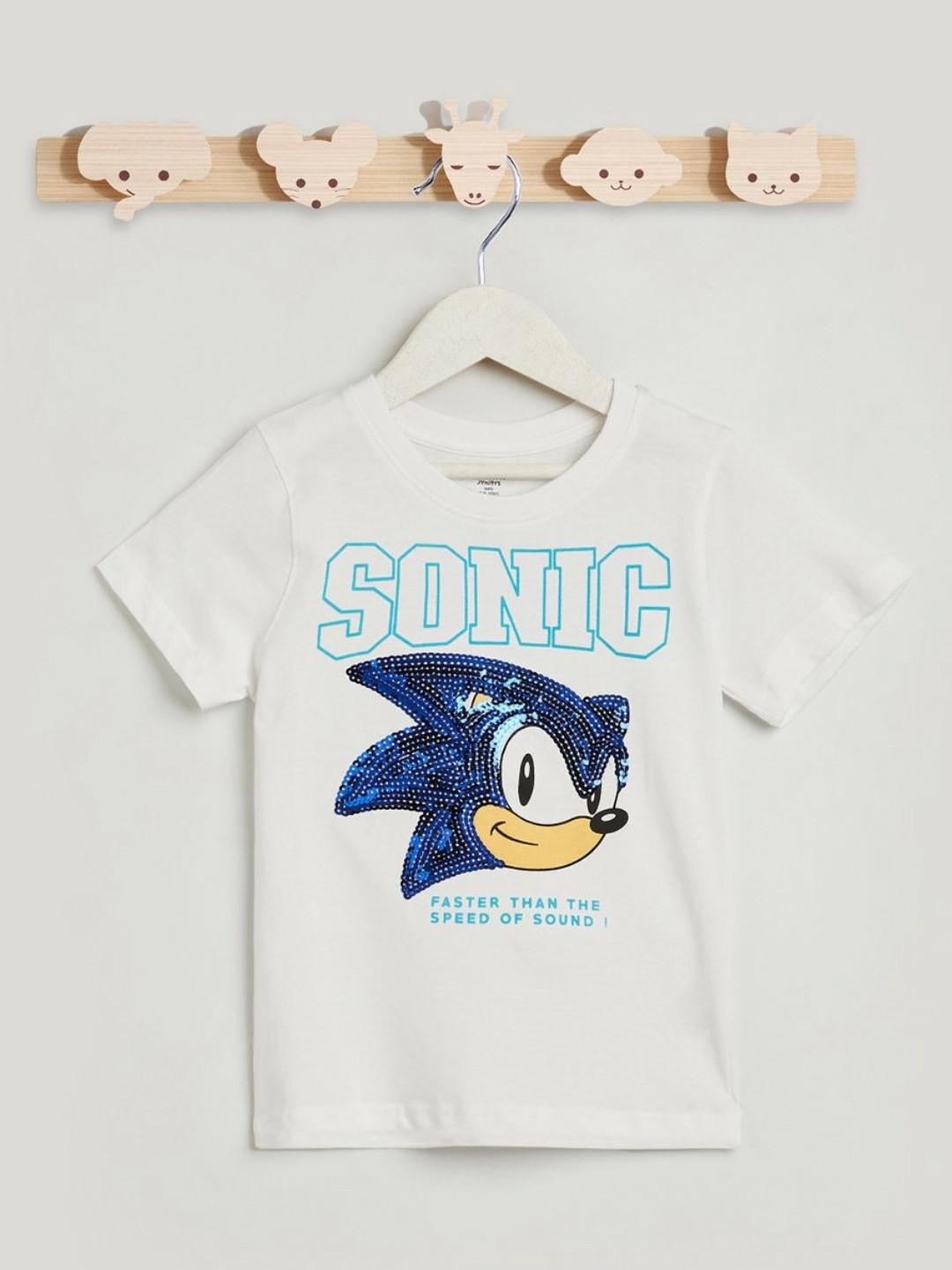 Juniors by Babyshop Boys Sonic Printed Round Neck Short Sleeves Cotton T-shirt