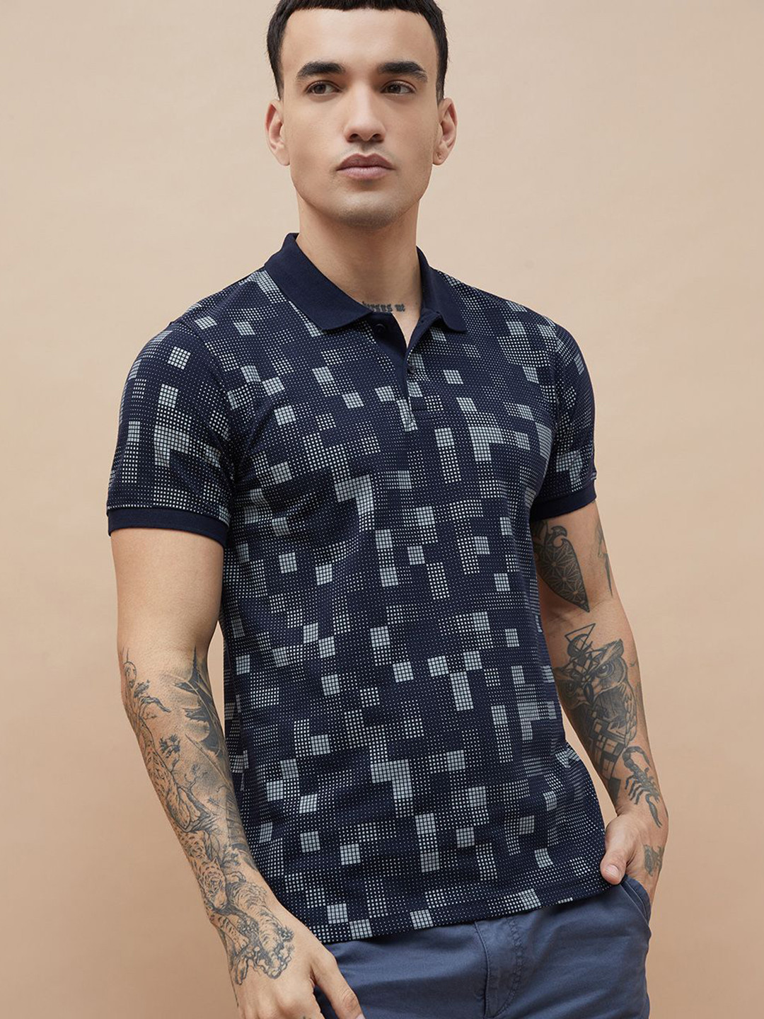 Buy Fame Forever By Lifestyle Abstract Printed Polo Collar Cotton