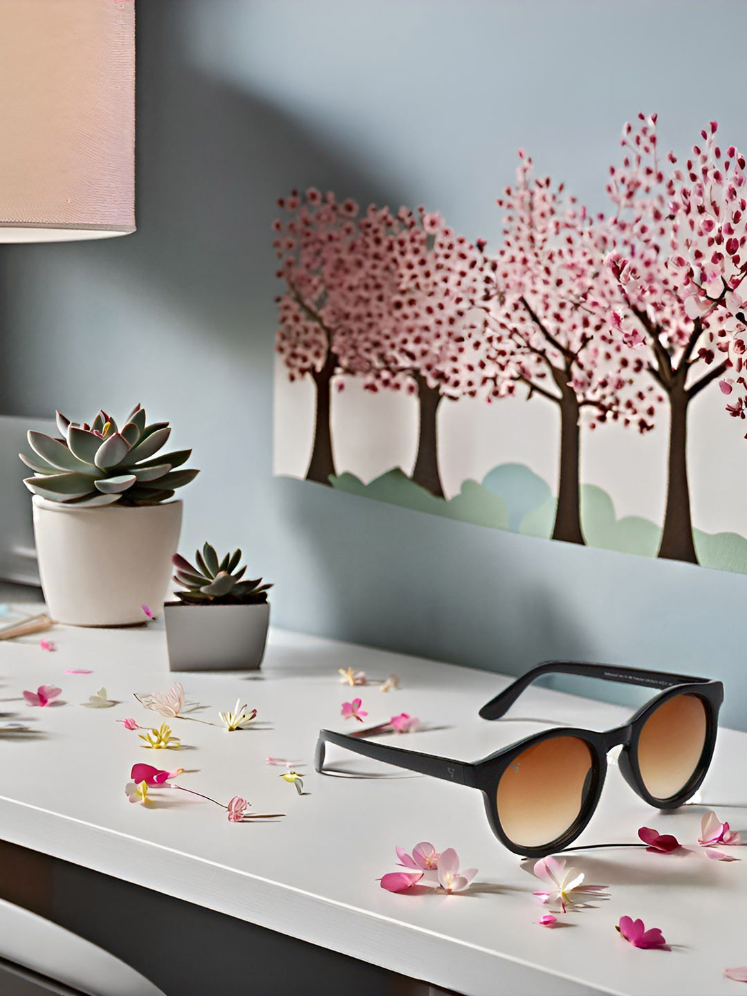 SUNNIES Unisex Round Sunglasses SNS-016-C3(J)-Gradient.Brown-Black-10