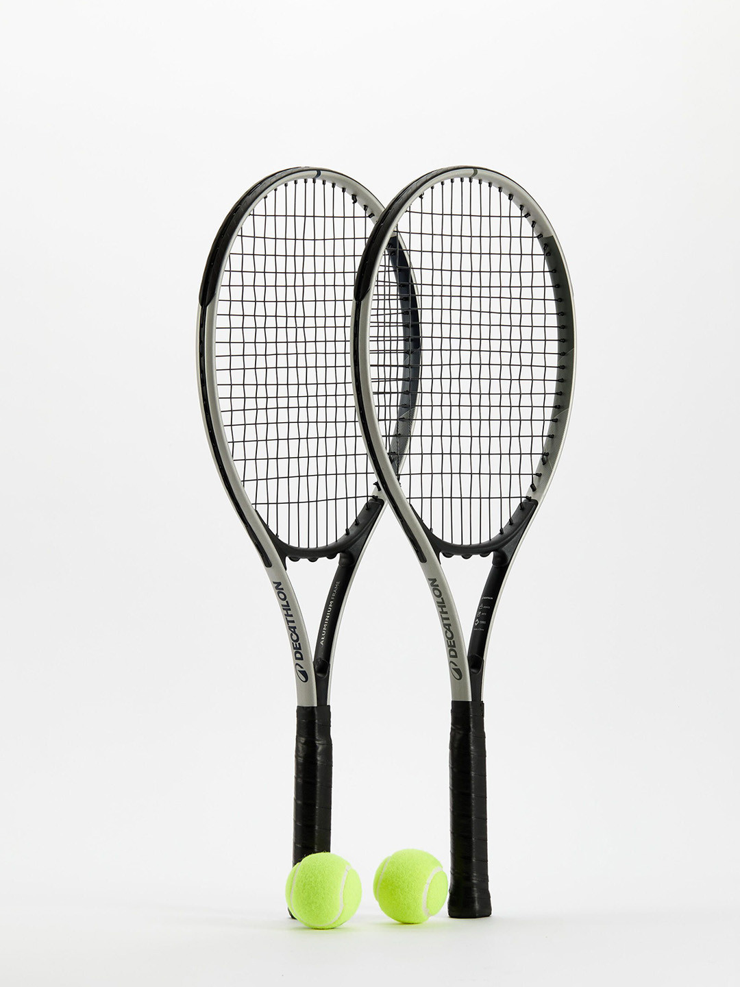 Decathlon Men Set Of 2 Aluminum Rackets & Balls With Bag