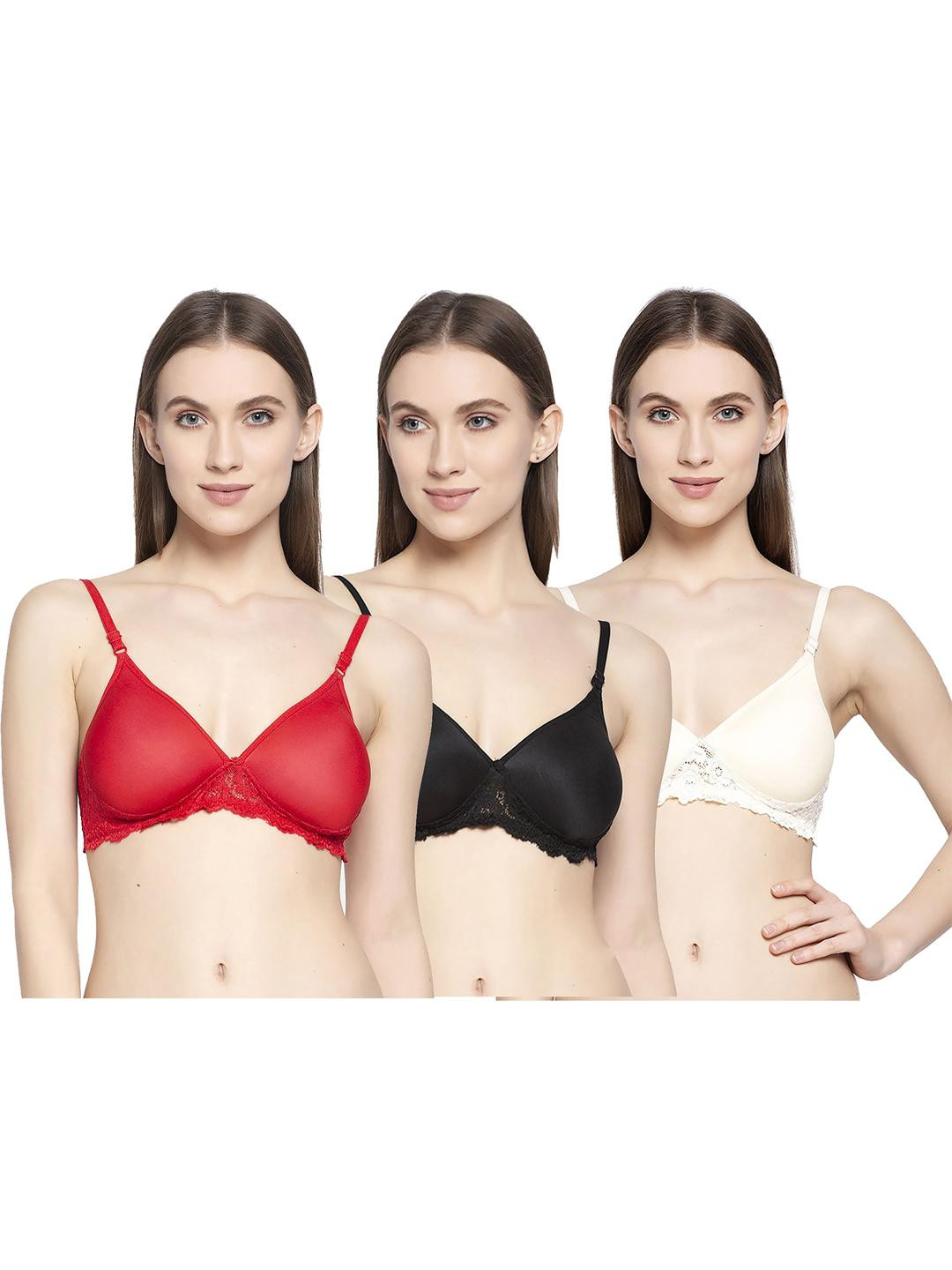 Women Cotton Red,Black,Brown Padded Non-Wired Lingerie Bra Sport wear Gym Crop Tank Top