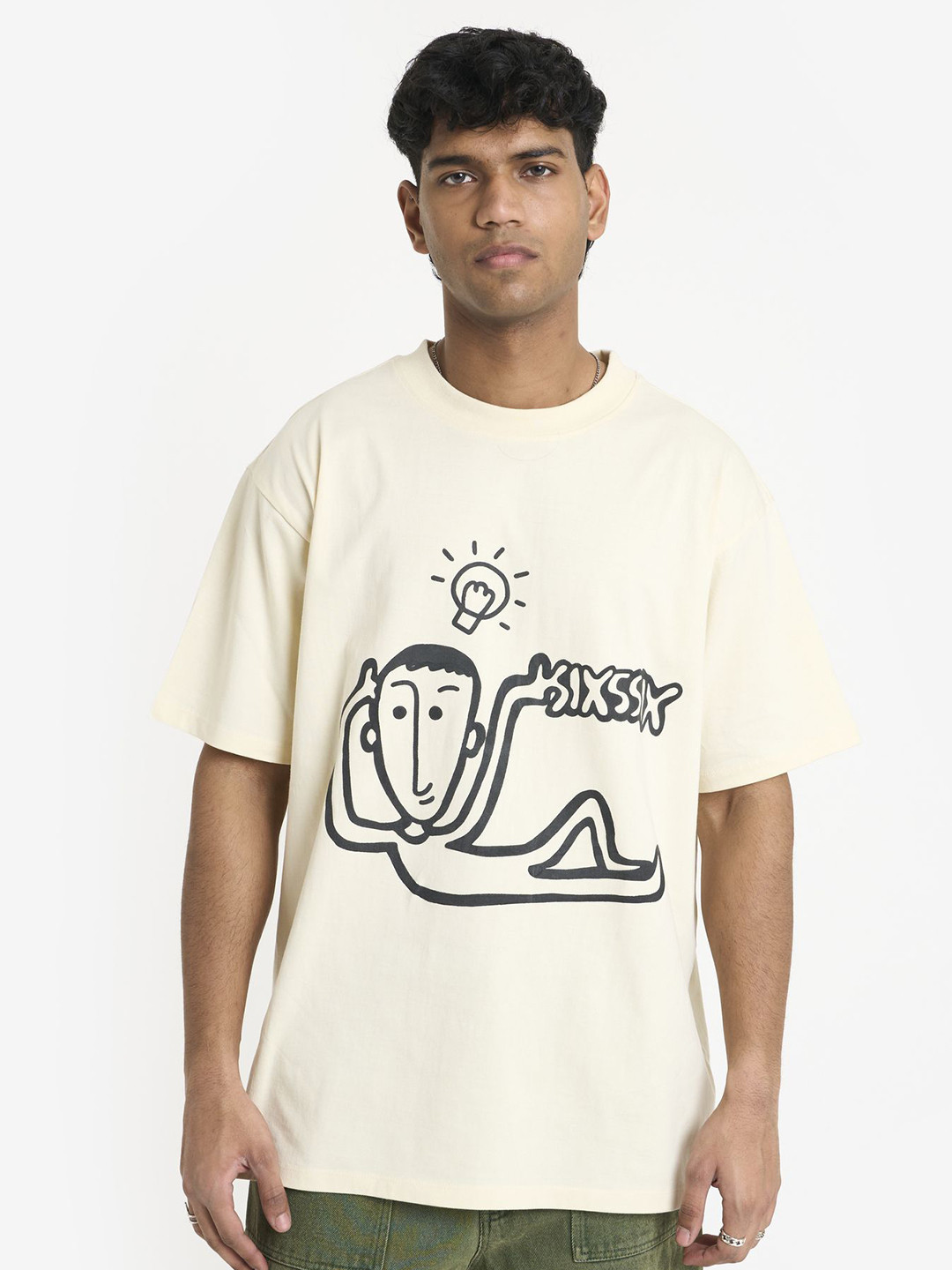 SIX5SIX Unisex Graphic Printed Round Neck Cotton Relaxed Fit T-shirt