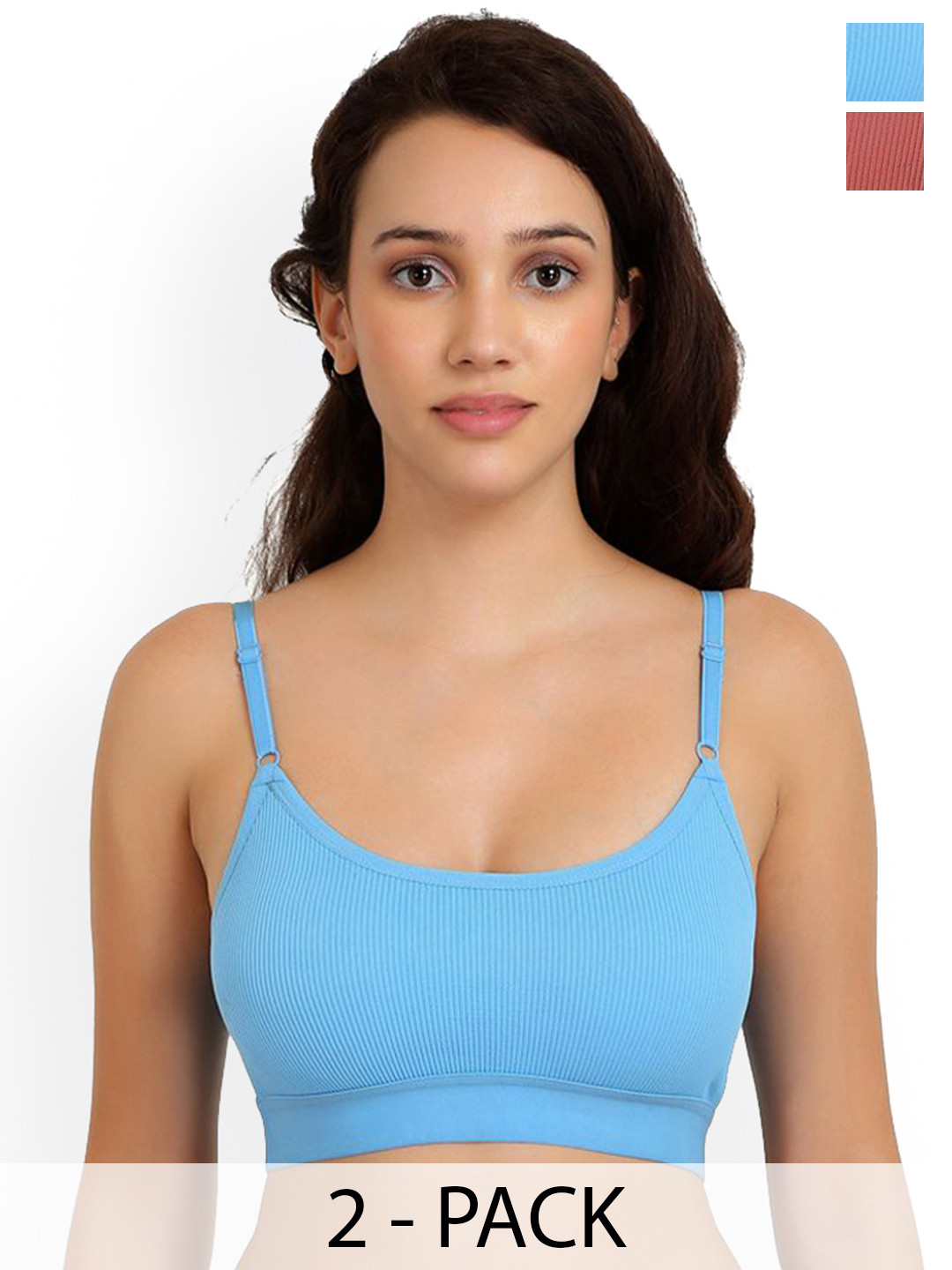 Samvar Pack Of 2 Cotton Non Padded Lingerie Sets B_Goma Set_O,Light_B