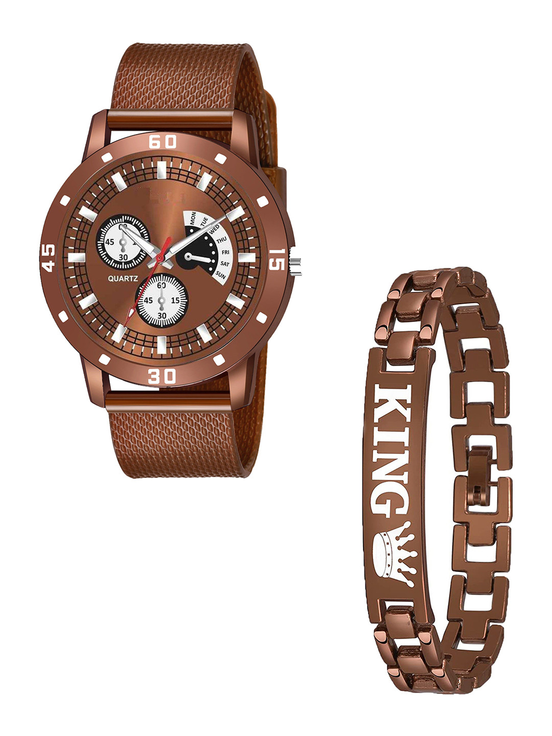 Gopal Shopcart Men Analogue Watch with Bracelet Brown Aeviyo_Rabar_King