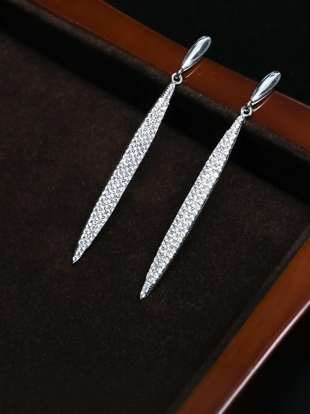 Needle Pin Diamond Earrings