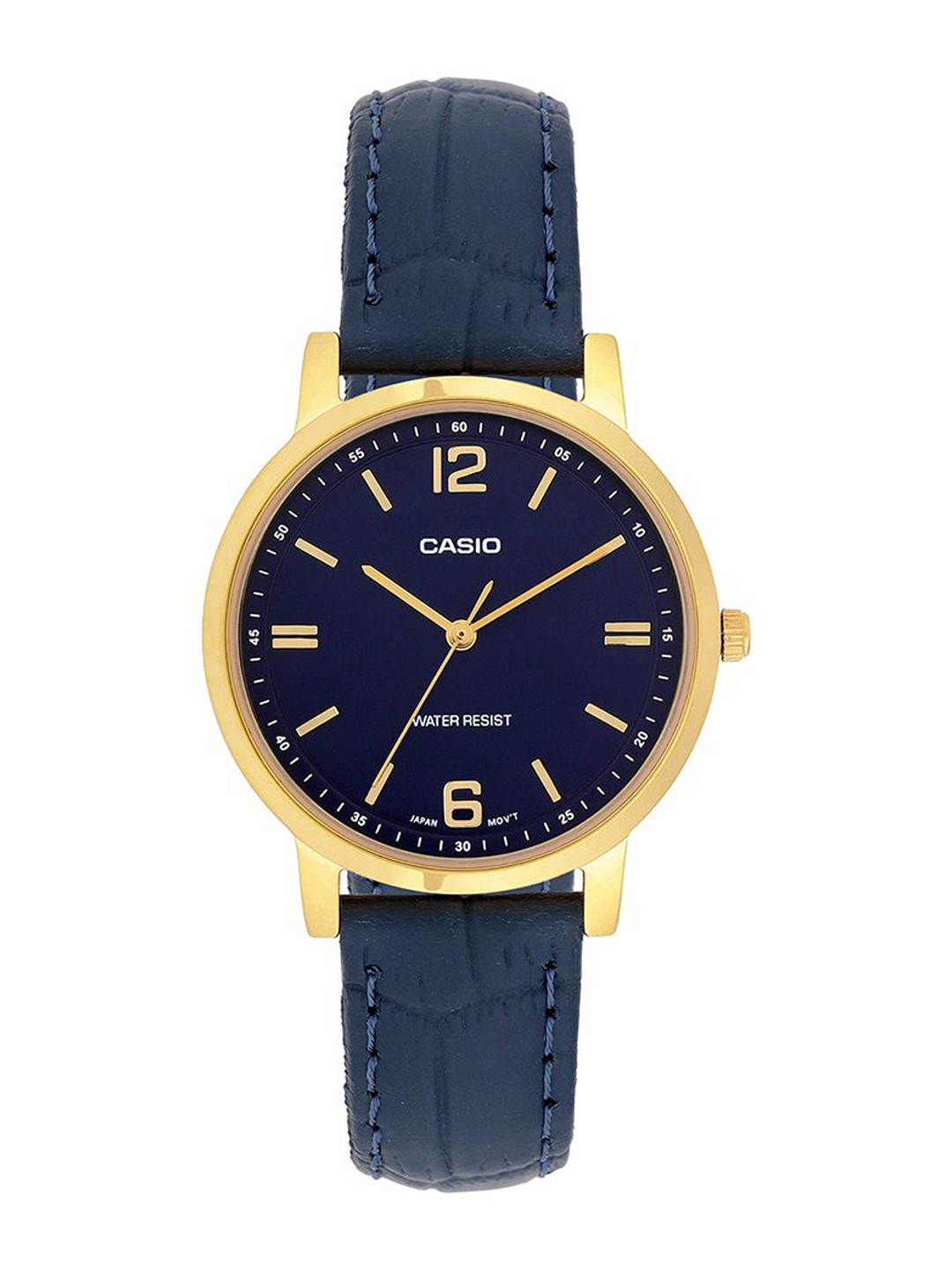 CASIO Women Brass Dial & Leather Regular Straps Analogue Watch A2446