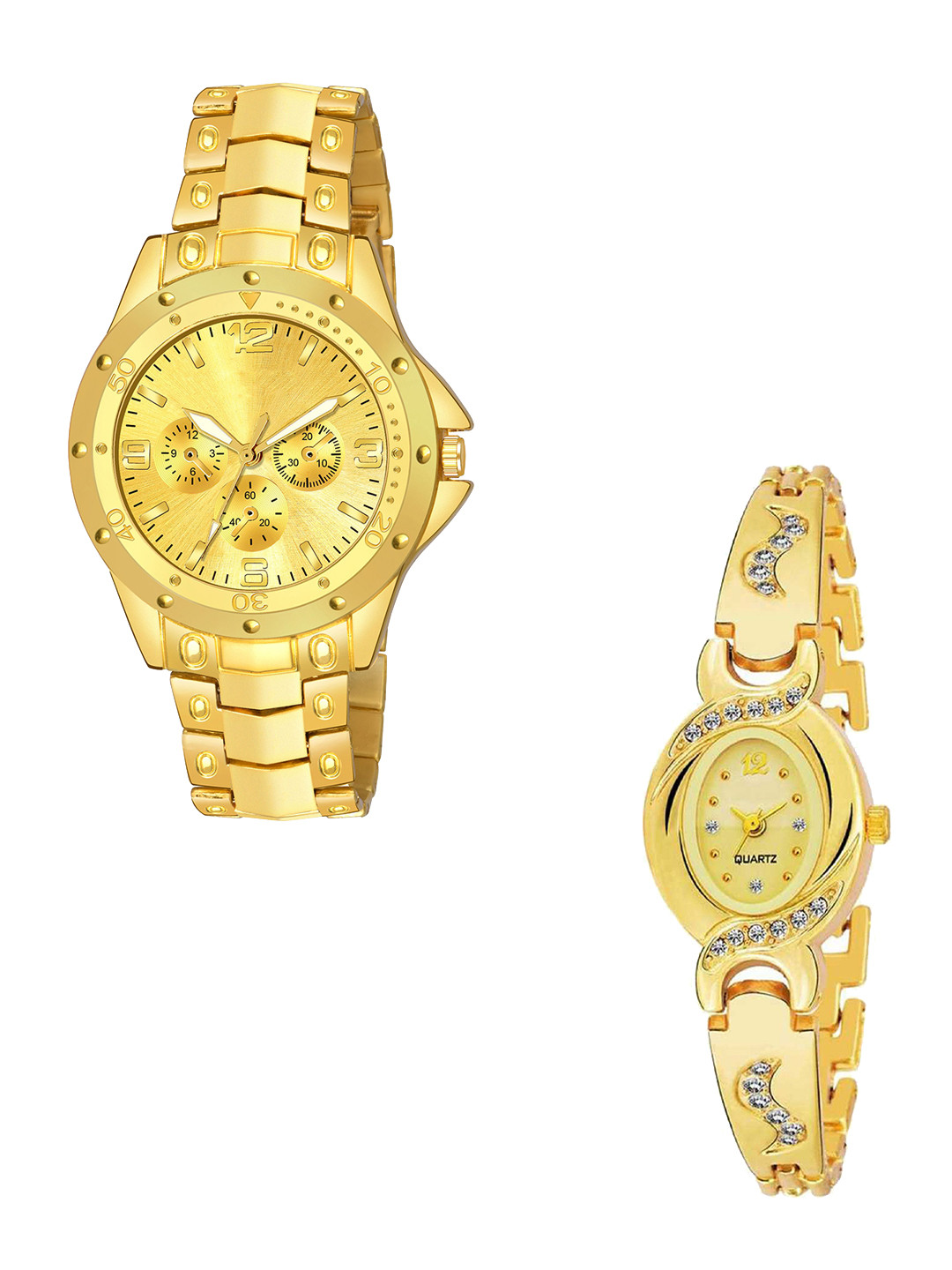 Gopal Shopcart Unisex Solid Bracelet Style Straps Analogue Watch Rosra Full gold New AKS
