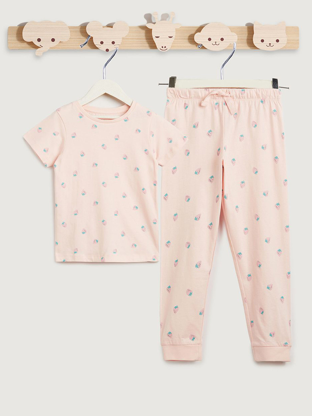 Juniors by Babyshop Girls Berries Printed Pure Cotton T-shirt With Pyjamas