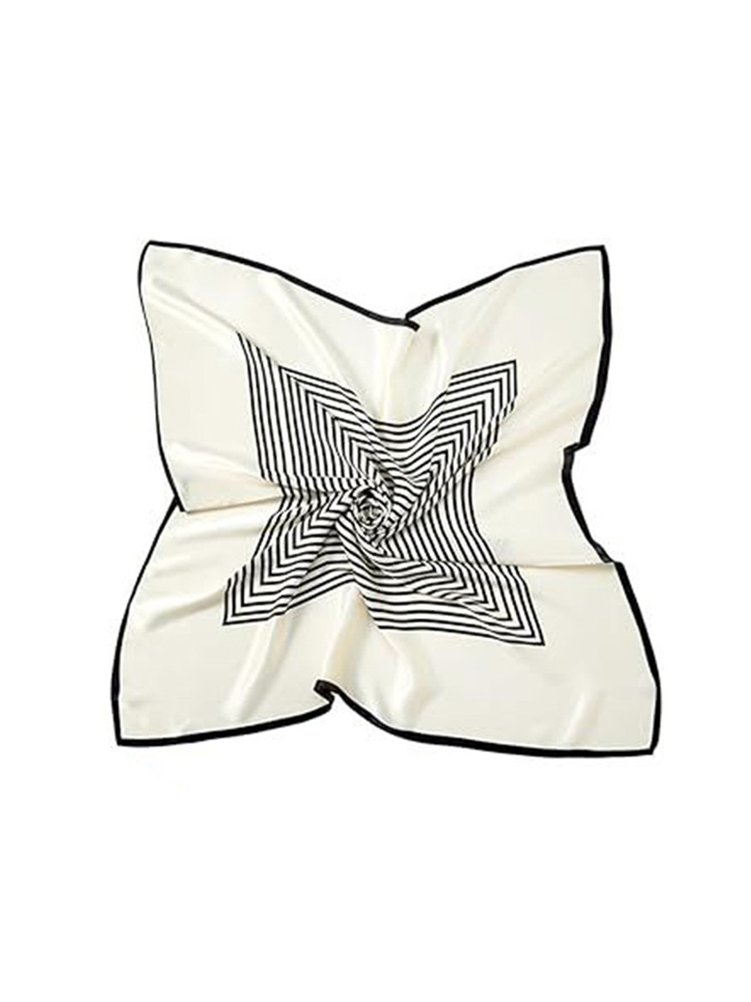Alexvyan Women White Satin Silk Square Scarf