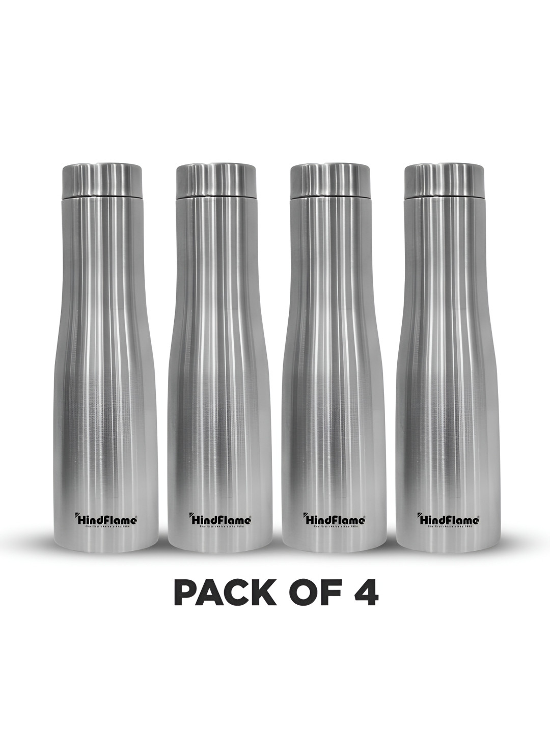 Hindflame Silver Flamingo (Pack of 4)Stainless Steel Wall Vacuum Water Bottle 1000ml