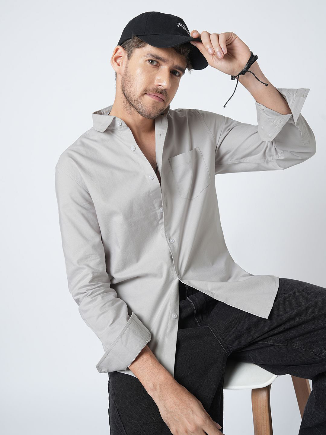 VASTRADO Earth Haze Everyday Classic Slim Fit Pure Cotton Casual Shirt