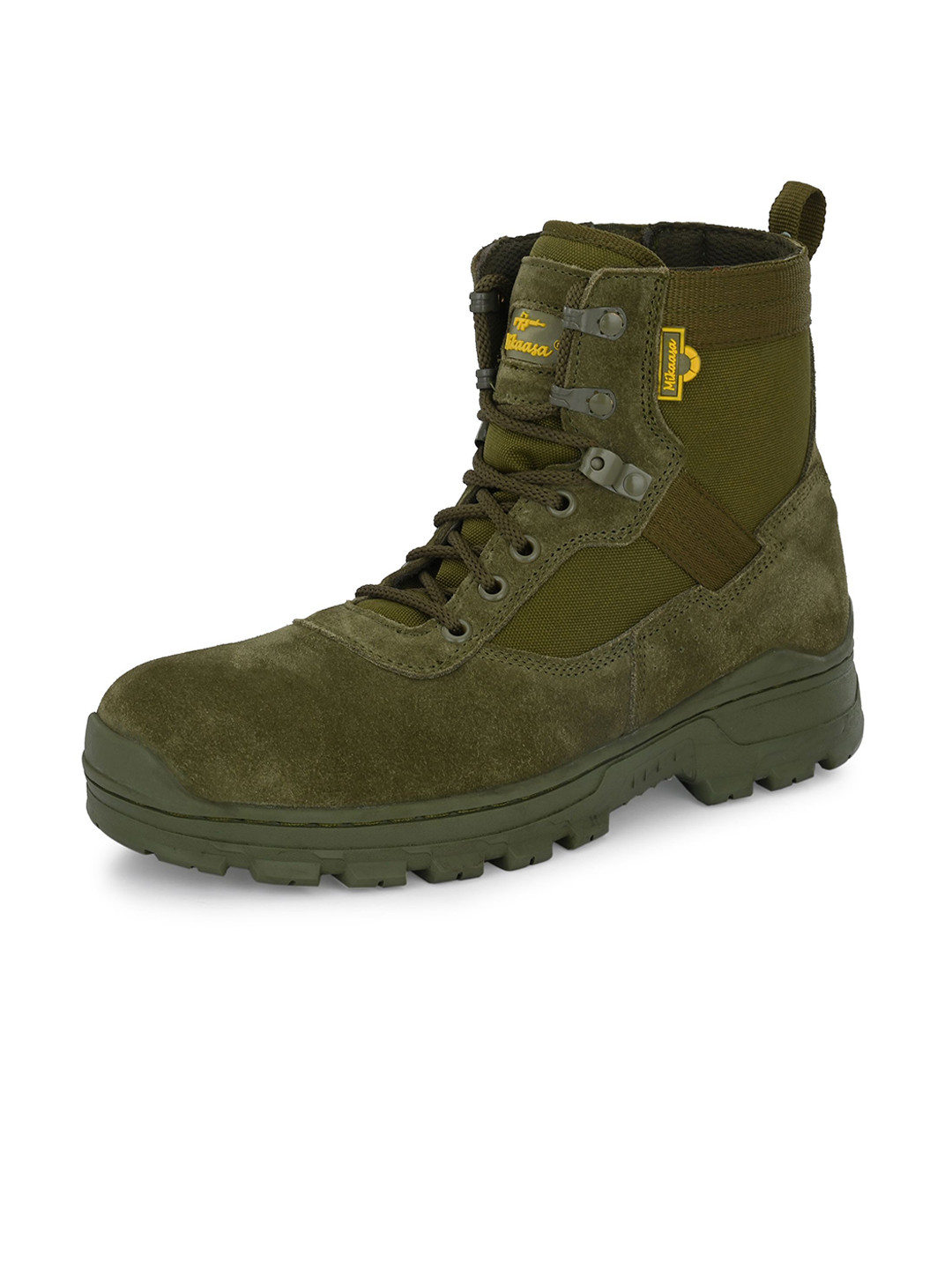 MIKAASA Alpha Aerolite Men Block-Heele Round Toe Mid-Top Lace-Ups Military & Tactical Boot