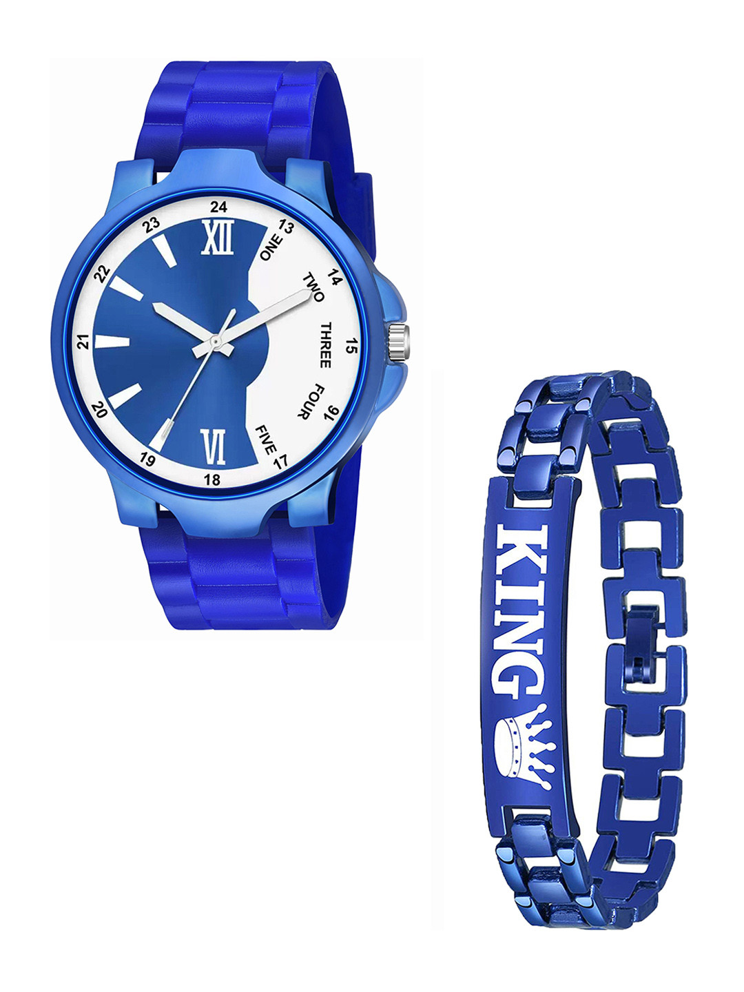 Gopal Shopcart Unisex Analogue Watch With Bracelet 3Kan 1002BLU NEW PU K Bracelet