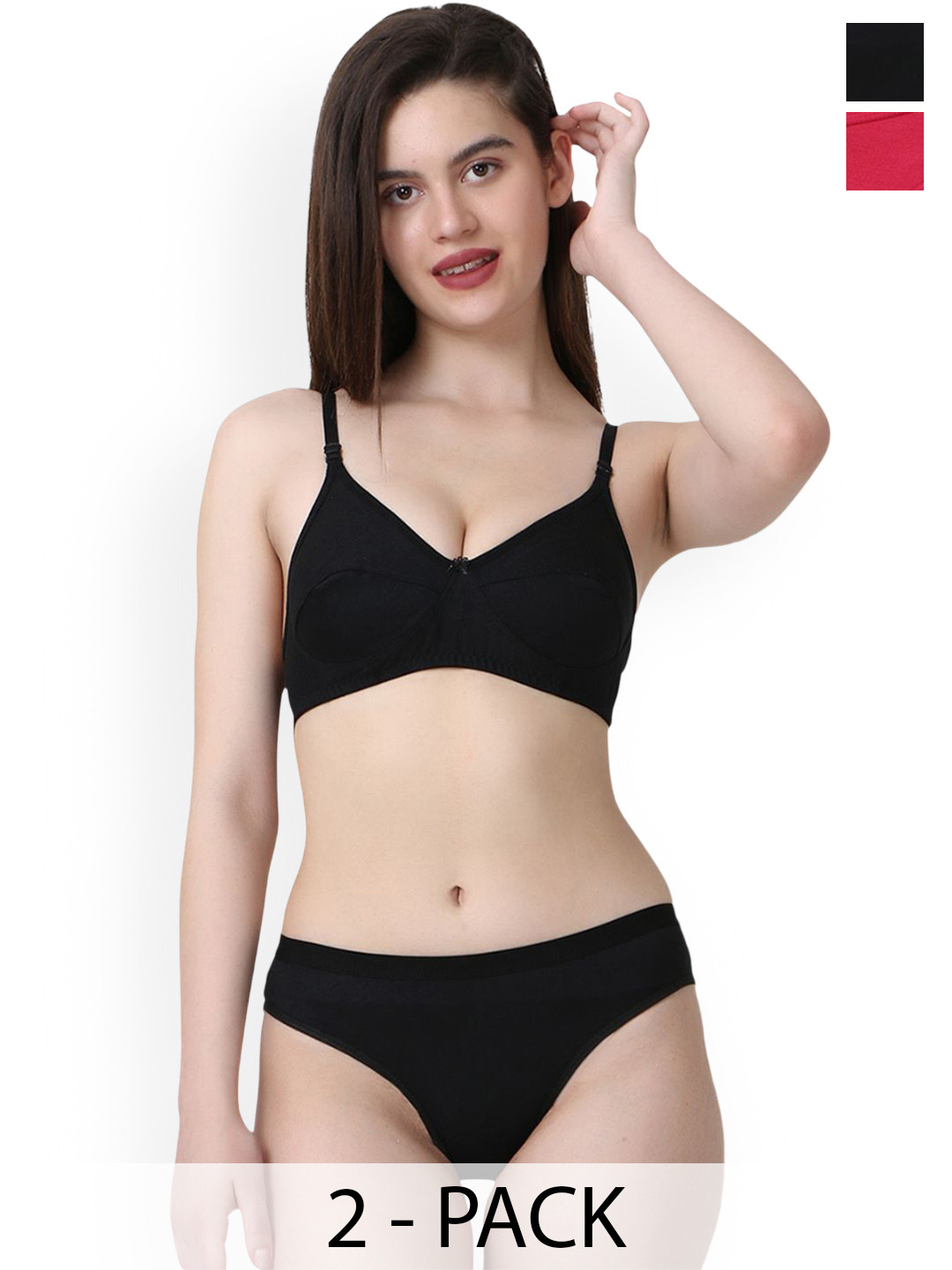 Samvar Pack Of 2 Non-Padded Lingerie Set A-Ruchi-Sett_Bl,P