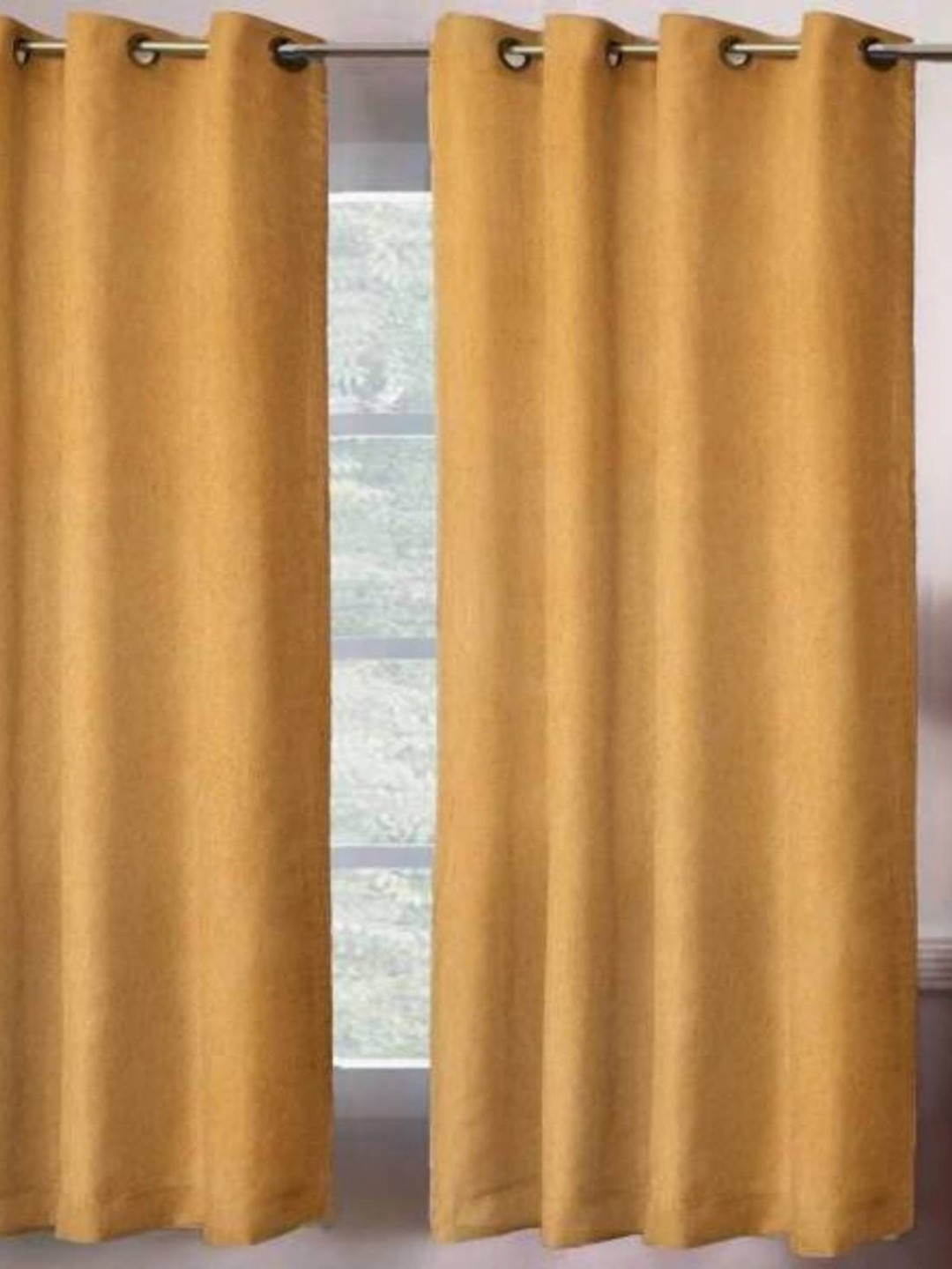 BELLA TRUE Gold-Toned 2 Pieces Black Out Window Curtains