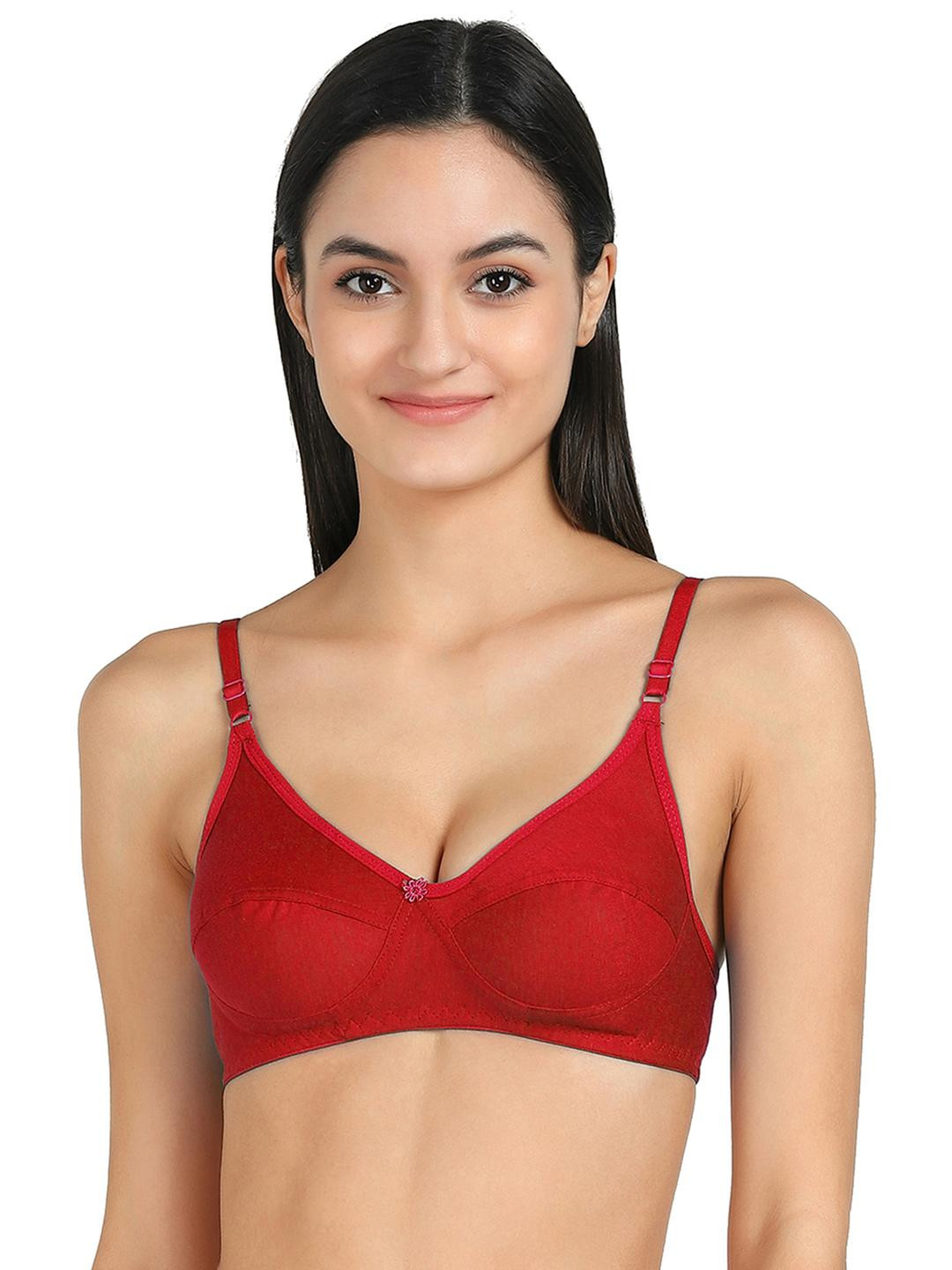 Women Red,Blue,Purple,Maroon,Black Cotton Bra Panty Set for Lingerie Set Undergarments Pack of 5