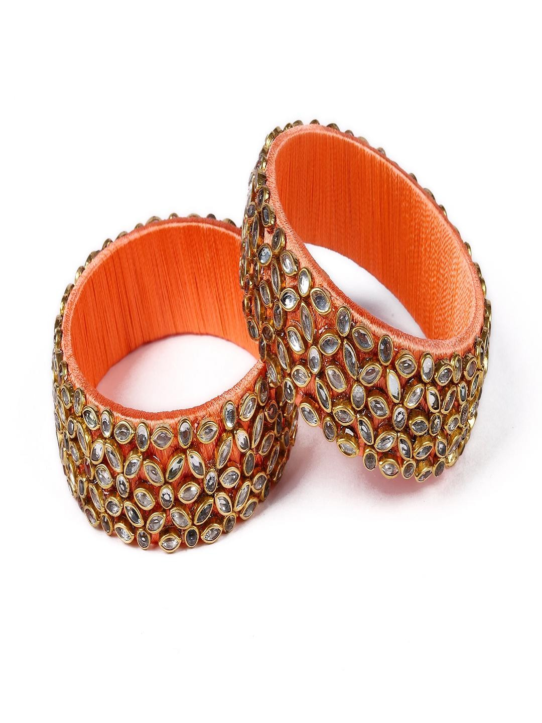 Saumakshi Designs Women Silk Thread Bangles - Set Of 2